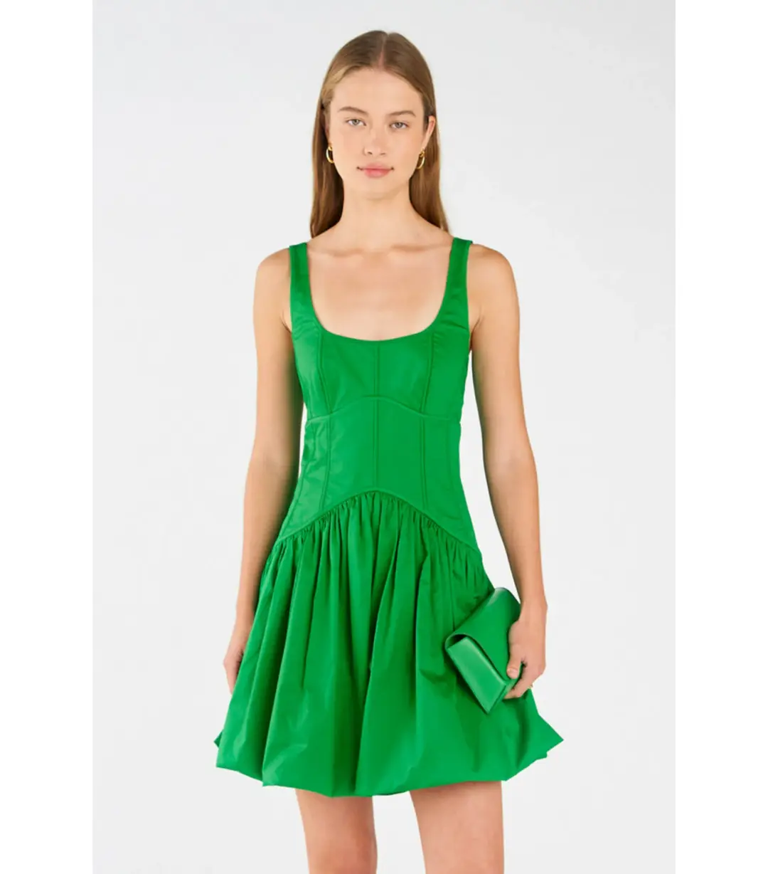 Oroton Short Tie Back Dress in Jewel Green Size AU 14 for rent on The Volte - main image