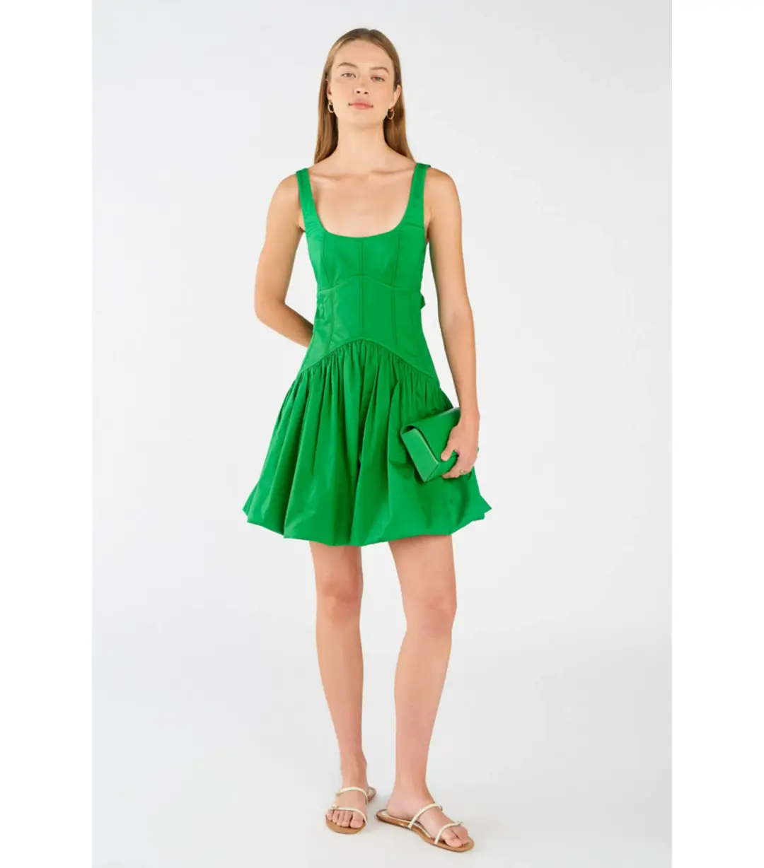 Oroton Short Tie Back Dress in Jewel Green Size AU 14 for rent on The Volte - main image
