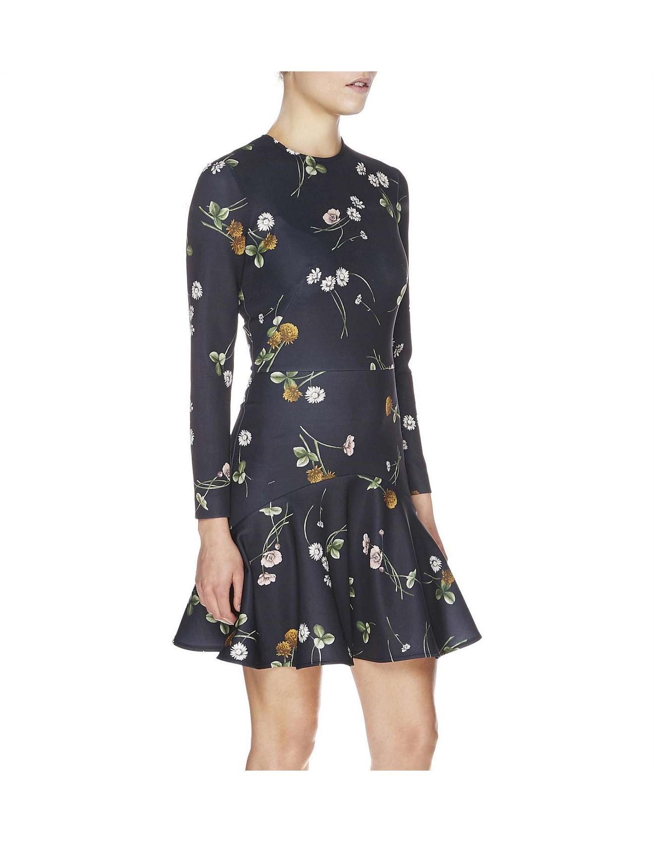 Lover Elder flower Scuba Dress Black Size 14 - Image 1
