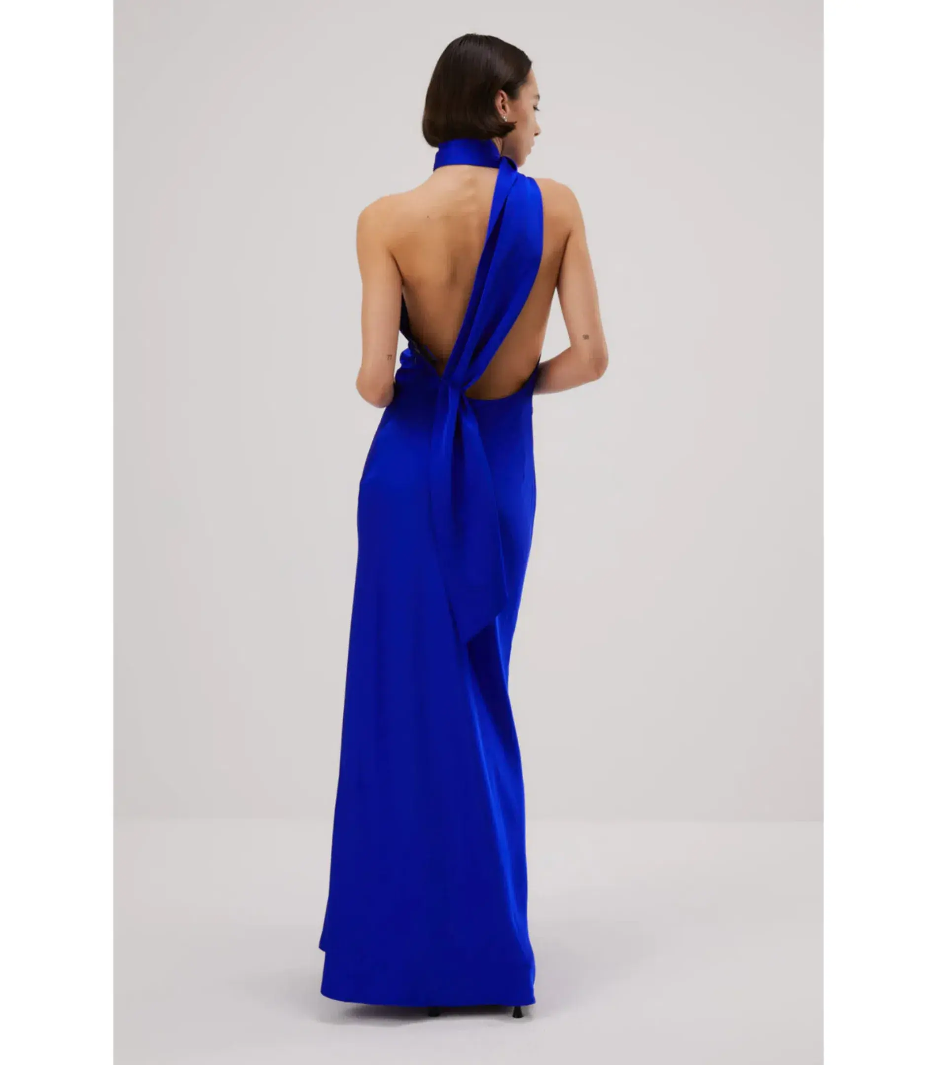 Misha Alastair Satin Gown in Electric Blue Size 8/S - Image 3