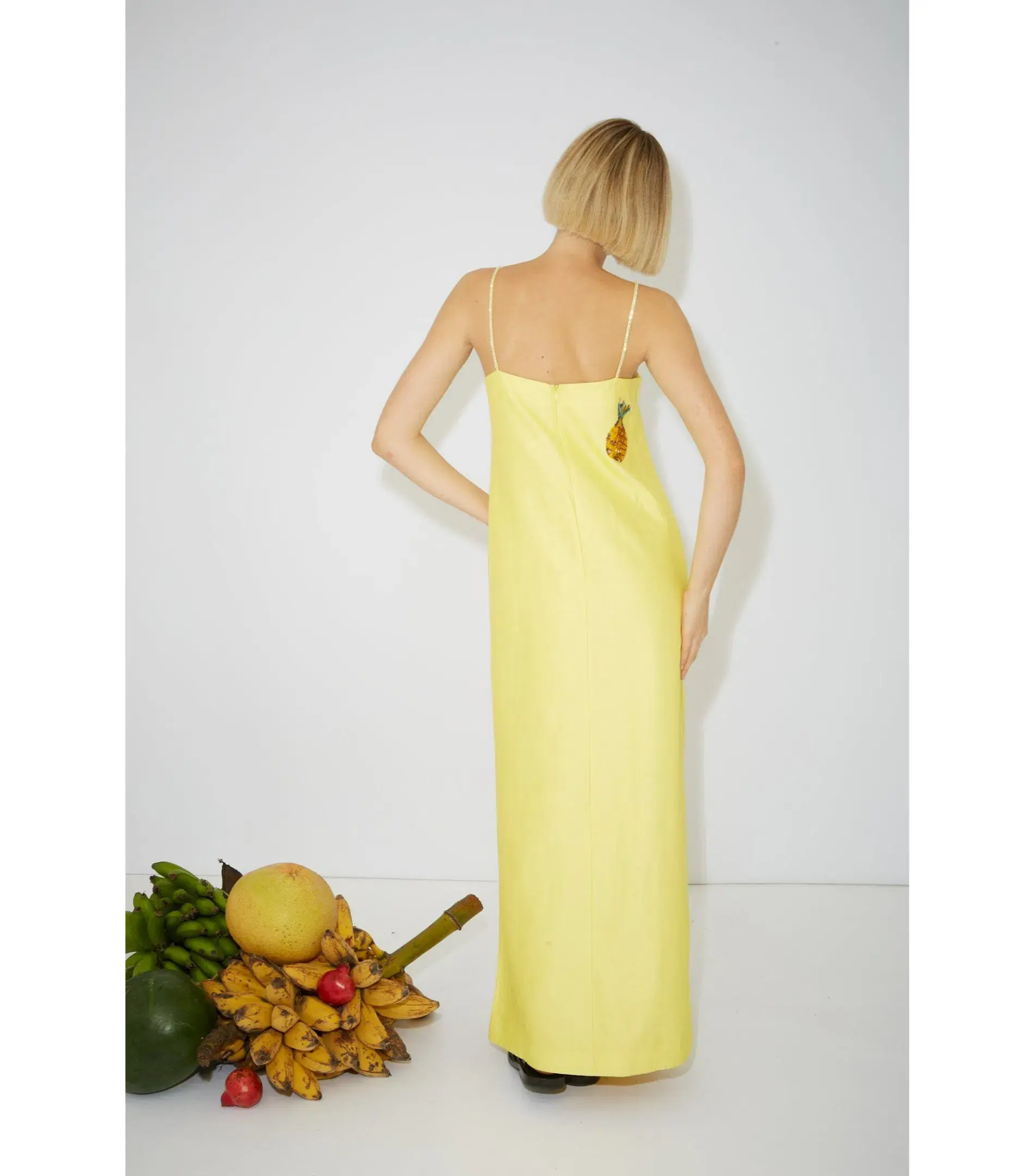 Alemais Diamond Dancer Midi Dress Yellow Size AU 10  - Image 2