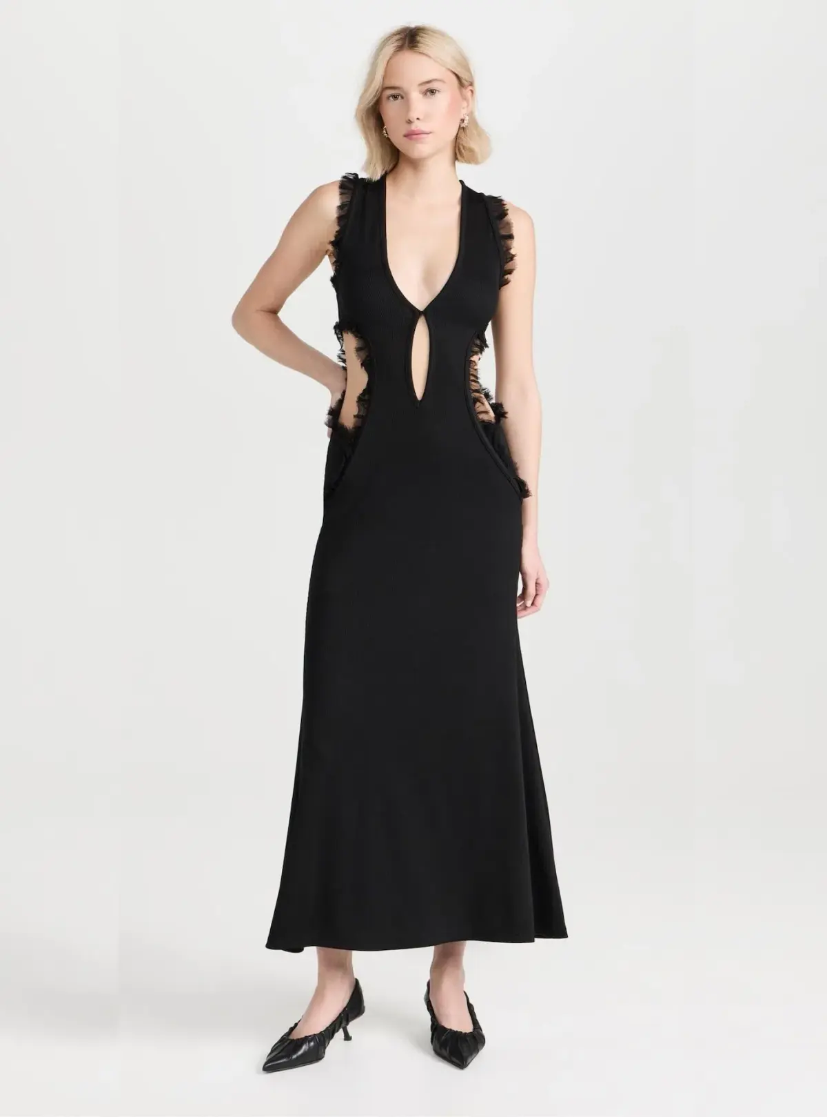Christopher Esber Carina Plunge Dress Black Size 10 - Image 1