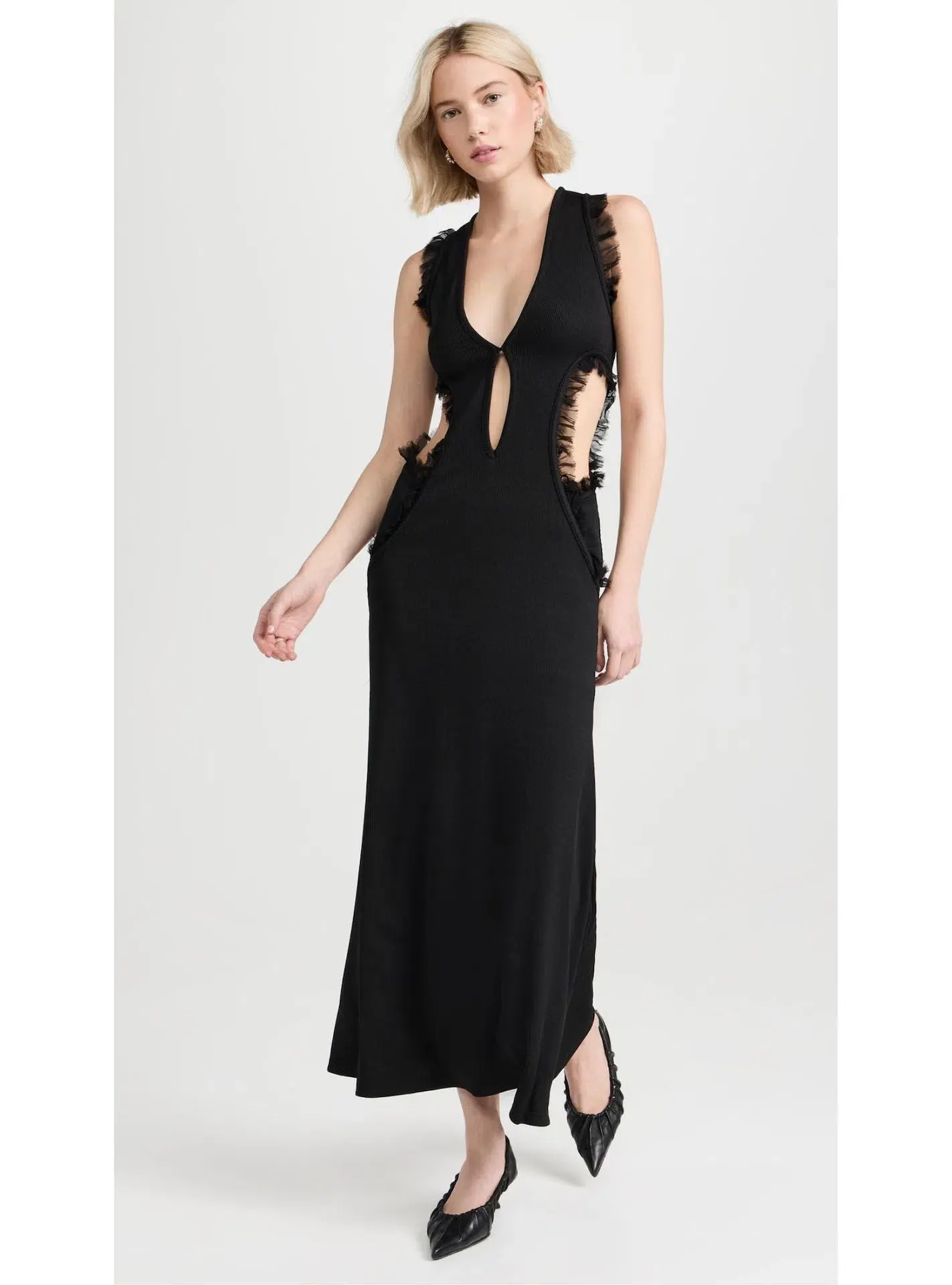 Christopher Esber Carina Plunge Dress Black Size 10 - Image 5