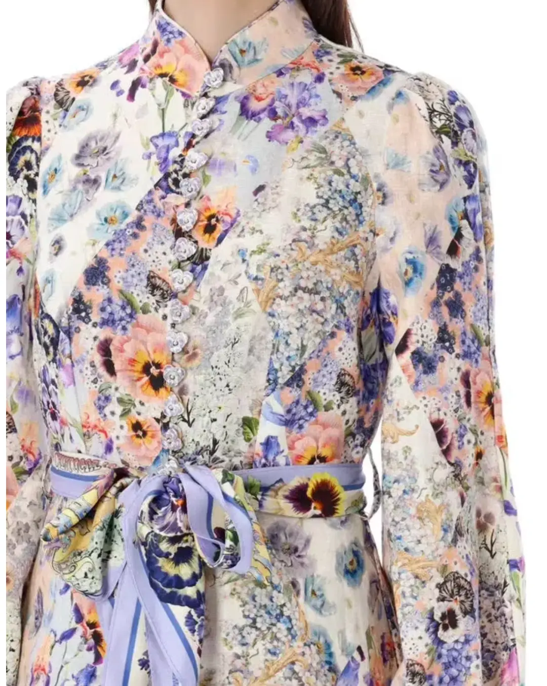 Zimmermann Tama Belted Mini Dress Diamond Splice Floral Size 1 / AU 10 for rent on The Volte - main image