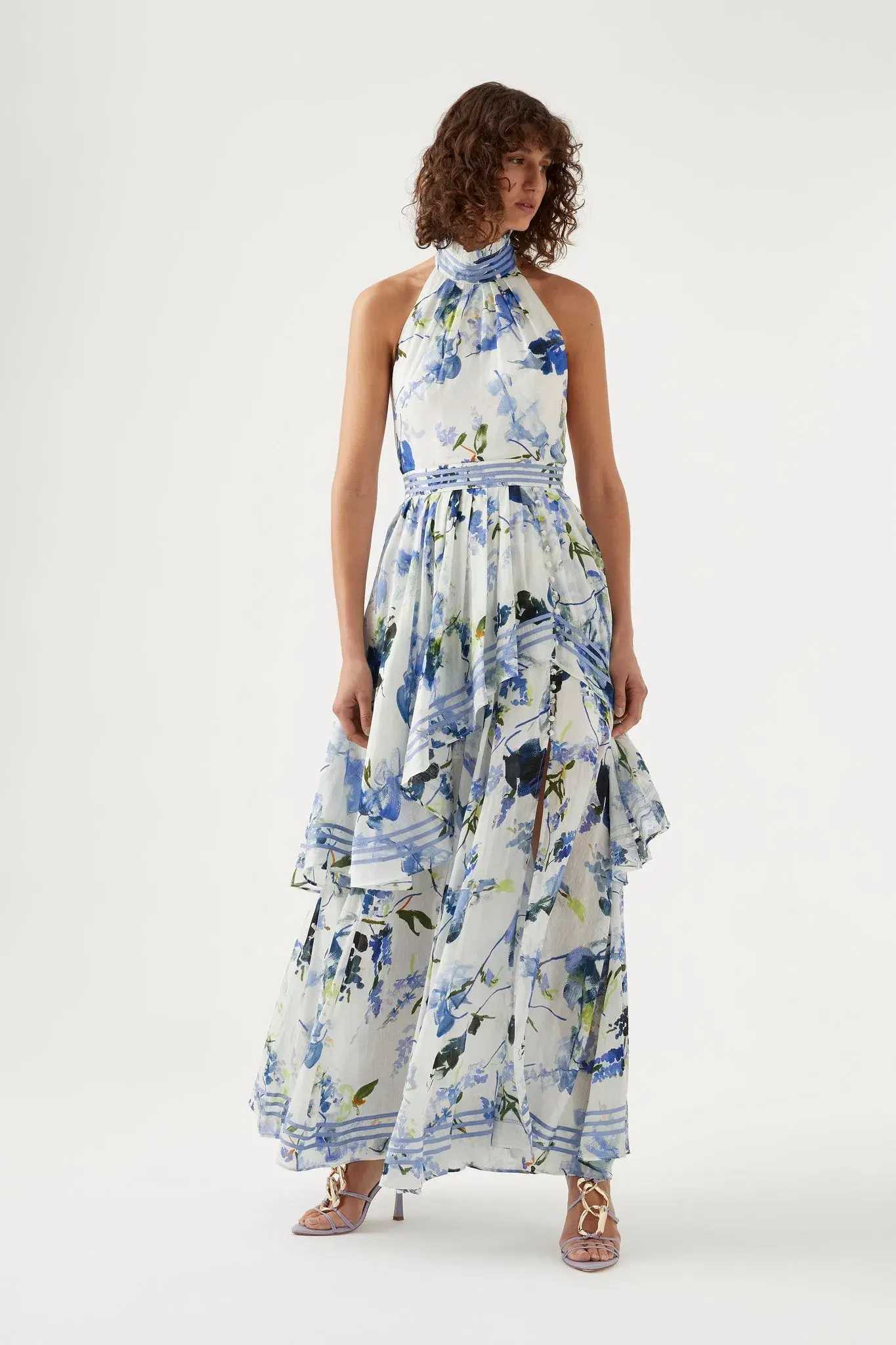 Aje Sienna Maxi Dress Lavenders of Provence Print Size 10 - Image 1