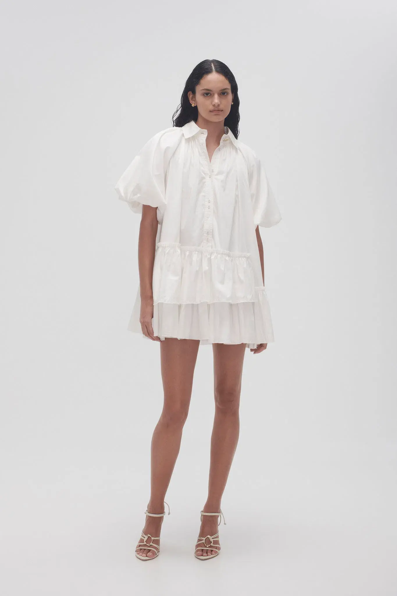 Aje Ambience Smock Mini Dress Ivory Size 6 - Image 1