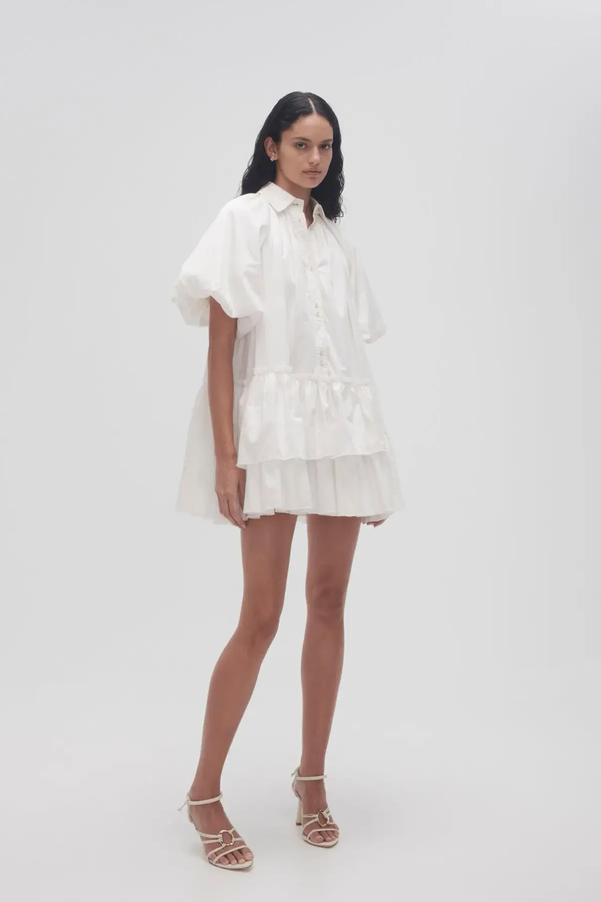 Aje Ambience Smock Mini Dress Ivory Size 6 - Image 2