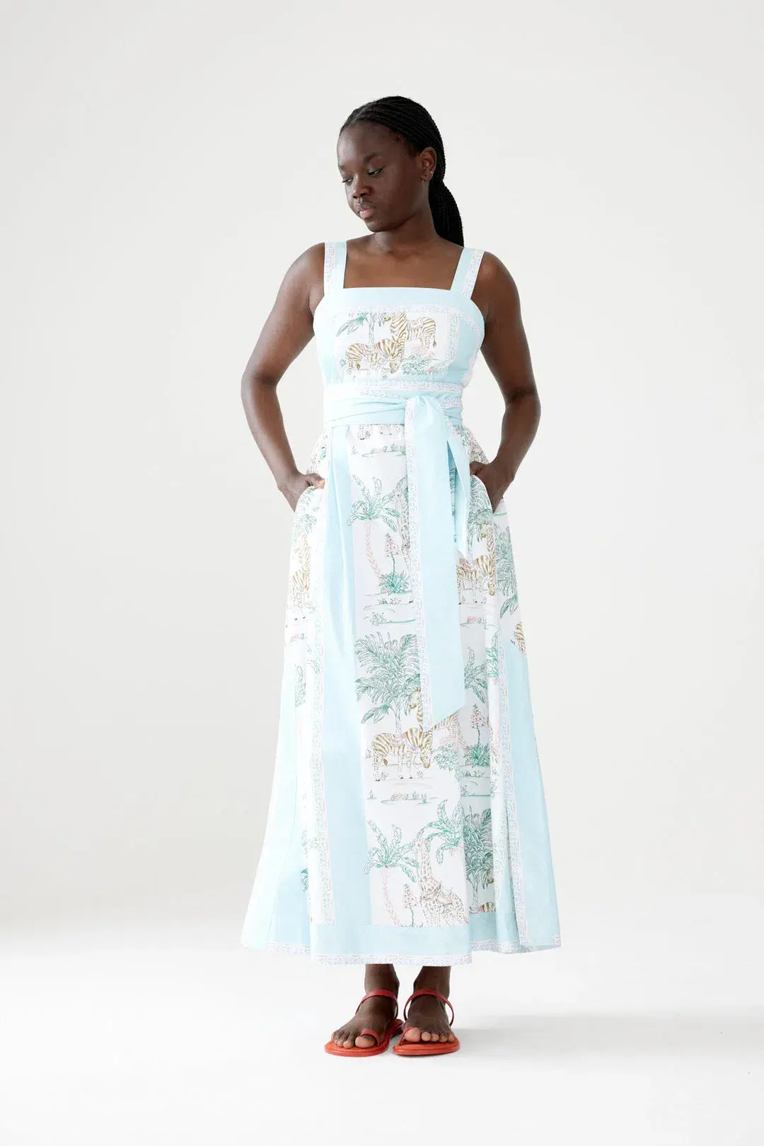 Binny Lake Malawi Midi Dress Print Size 8 - Image 1