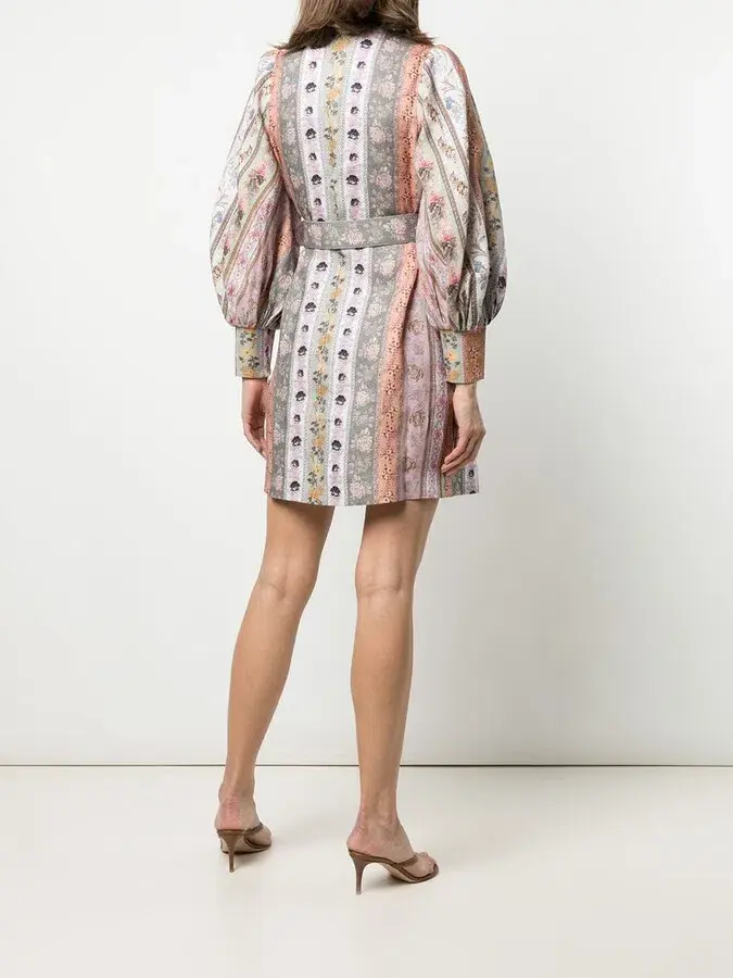 Zimmermann Luminous Mixed Ribbon Mini Dress Floral Size 0P/ AU 6 / US 2 - Image 3