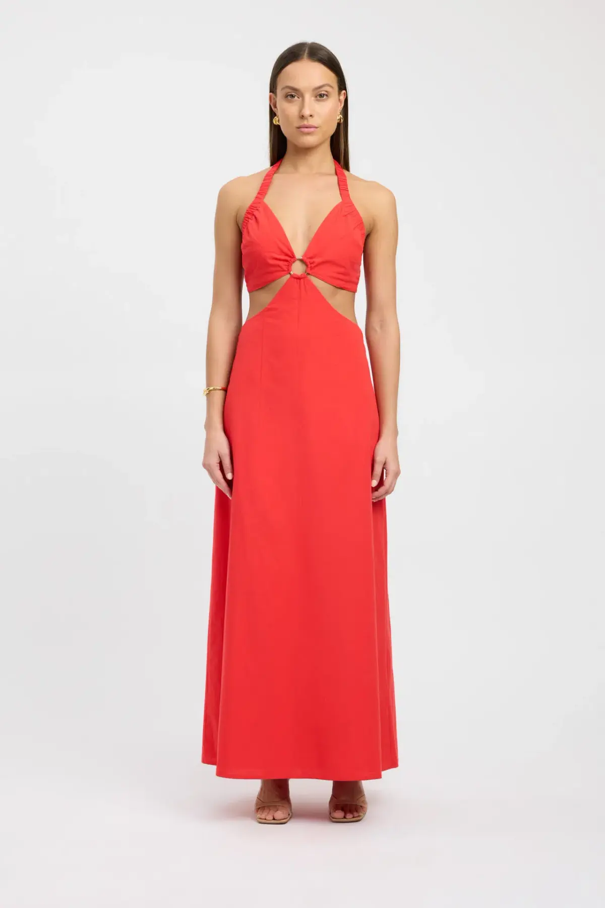 Kookai Romeo Ring Maxi Dress in Strawberry Red Size 8 - Image 1