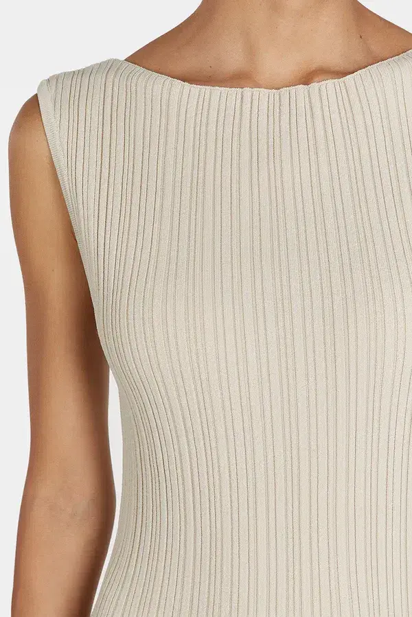 Dissh Sienna Knit Midi Dress Stone Size S / AU 8 for rent on The Volte - main image