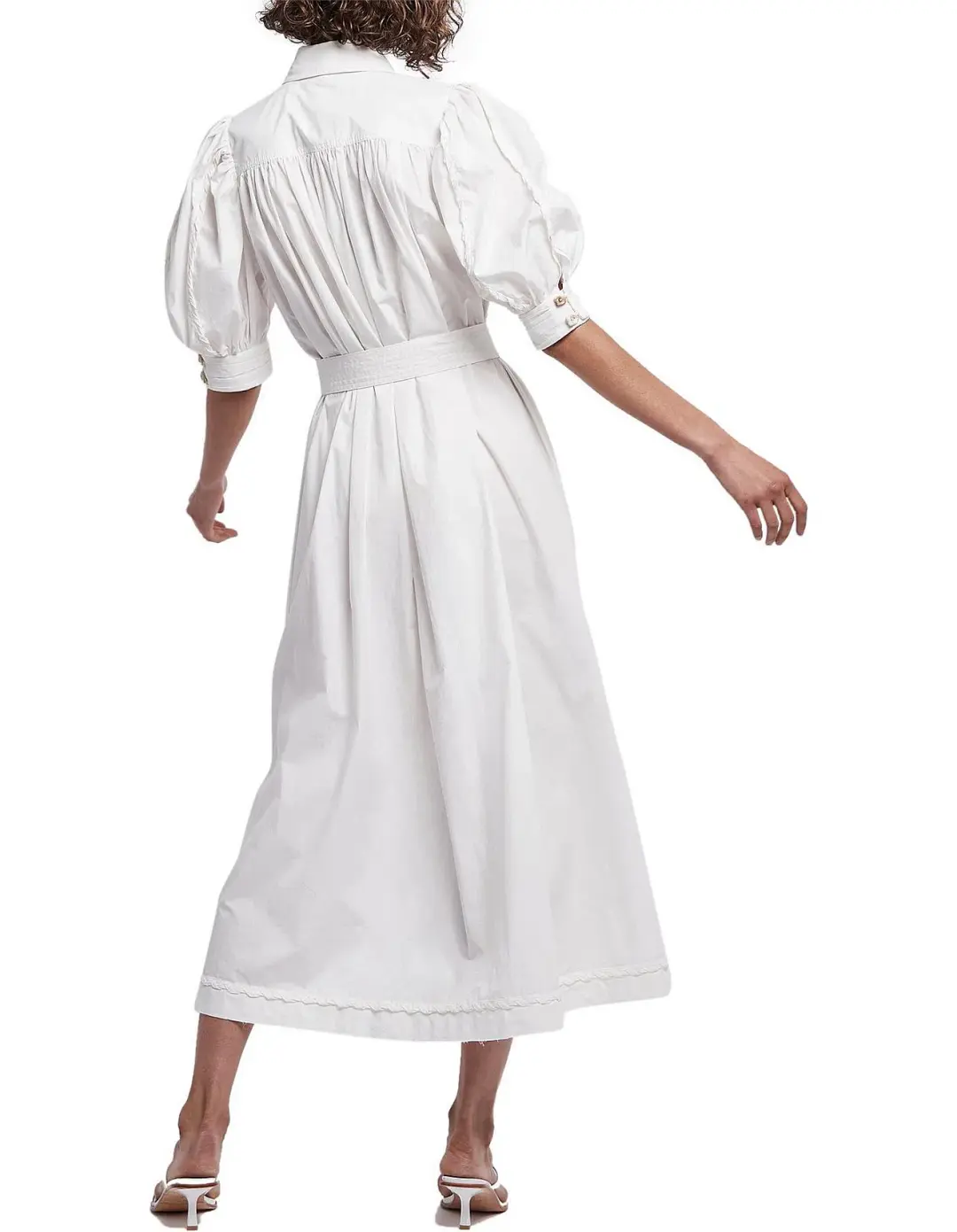 Aje Manifest Midi Belted Shirt Dress White Size AU 8 for rent on The Volte - main image