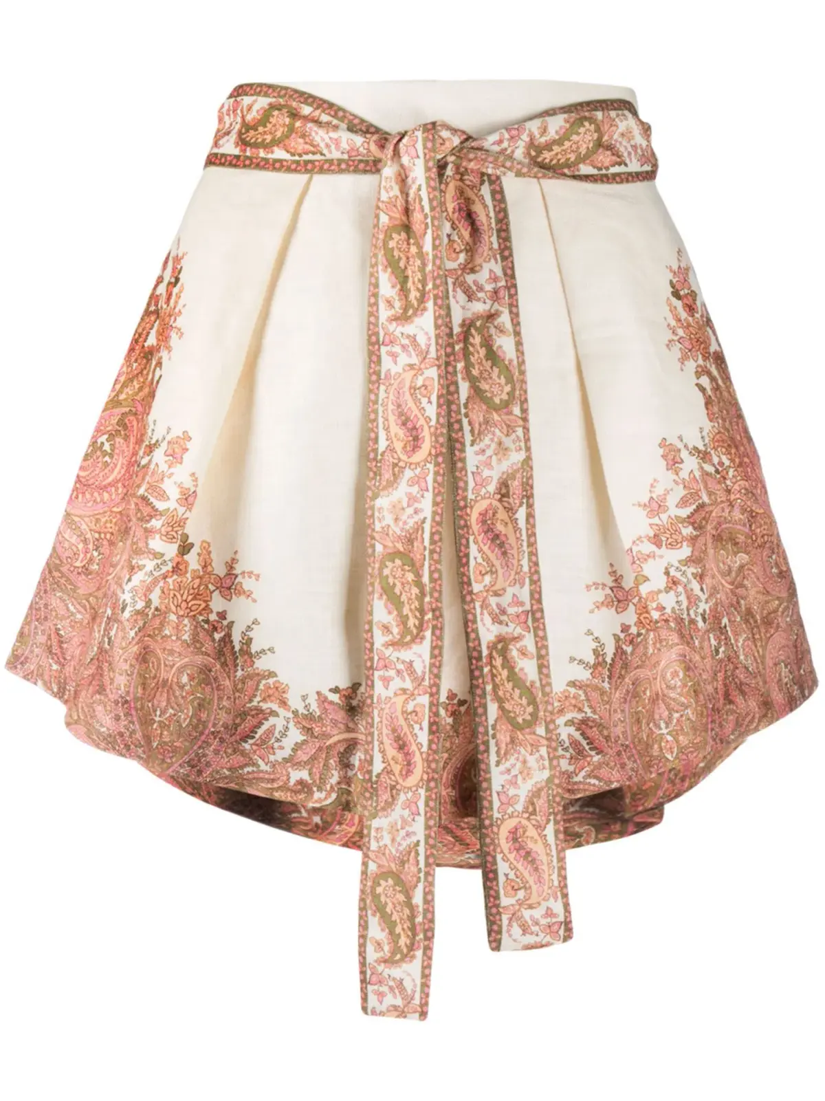 Zimmermann Brighton Tuck Shorts In Sherbet Paisley Size 1 / AU 10 - Image 5