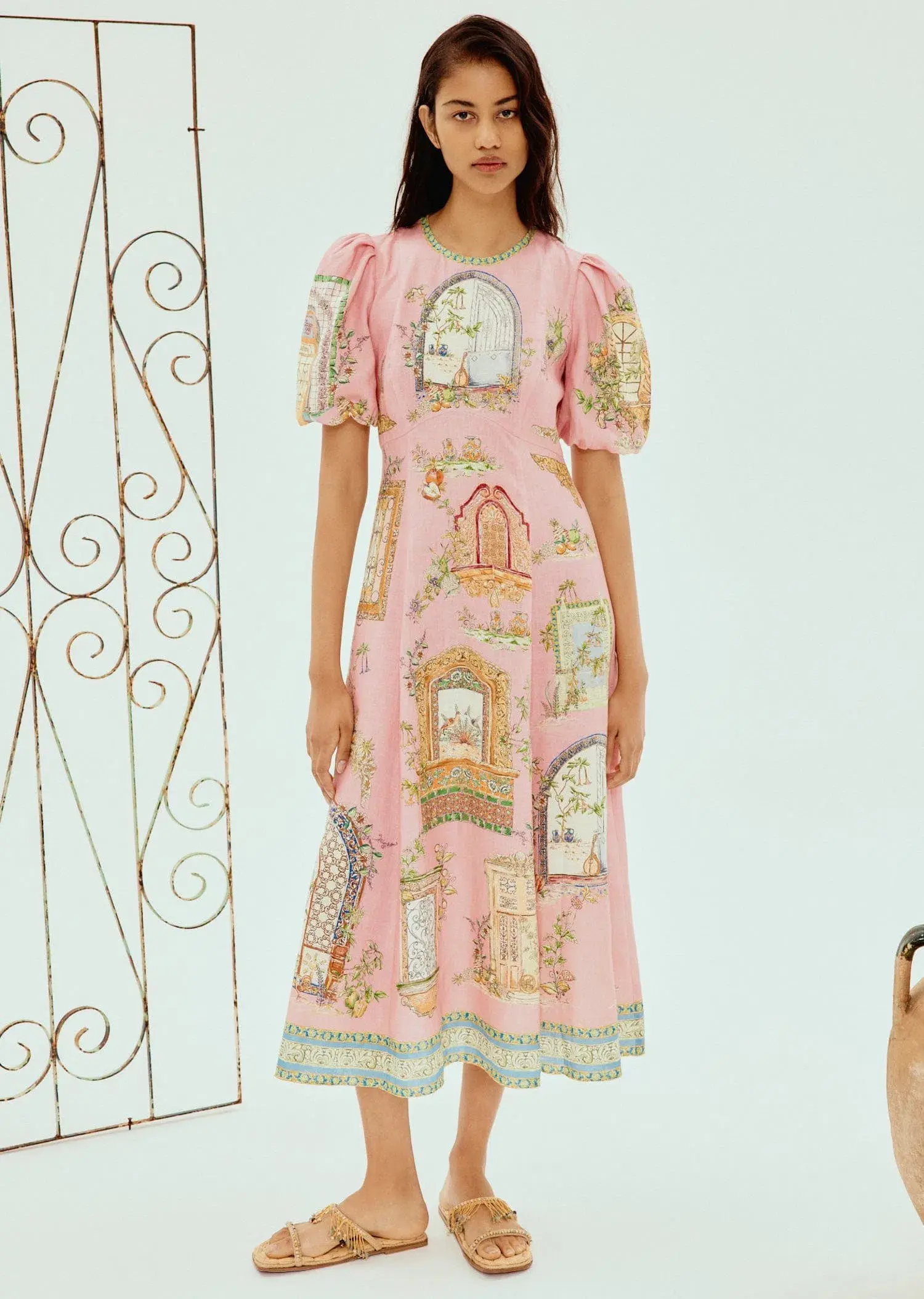 Alemais Monte Midi Dress Pink Size 12 - Image 1