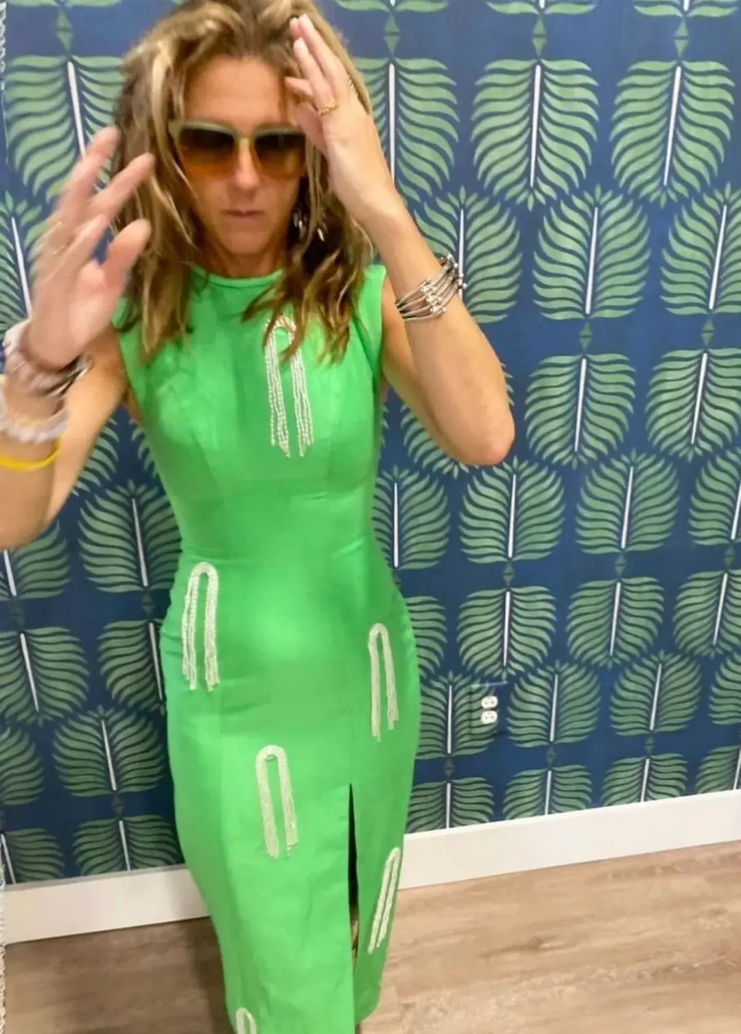 Alemais Dazzle Midi Dress Green Size 8 for rent on The Volte - main image