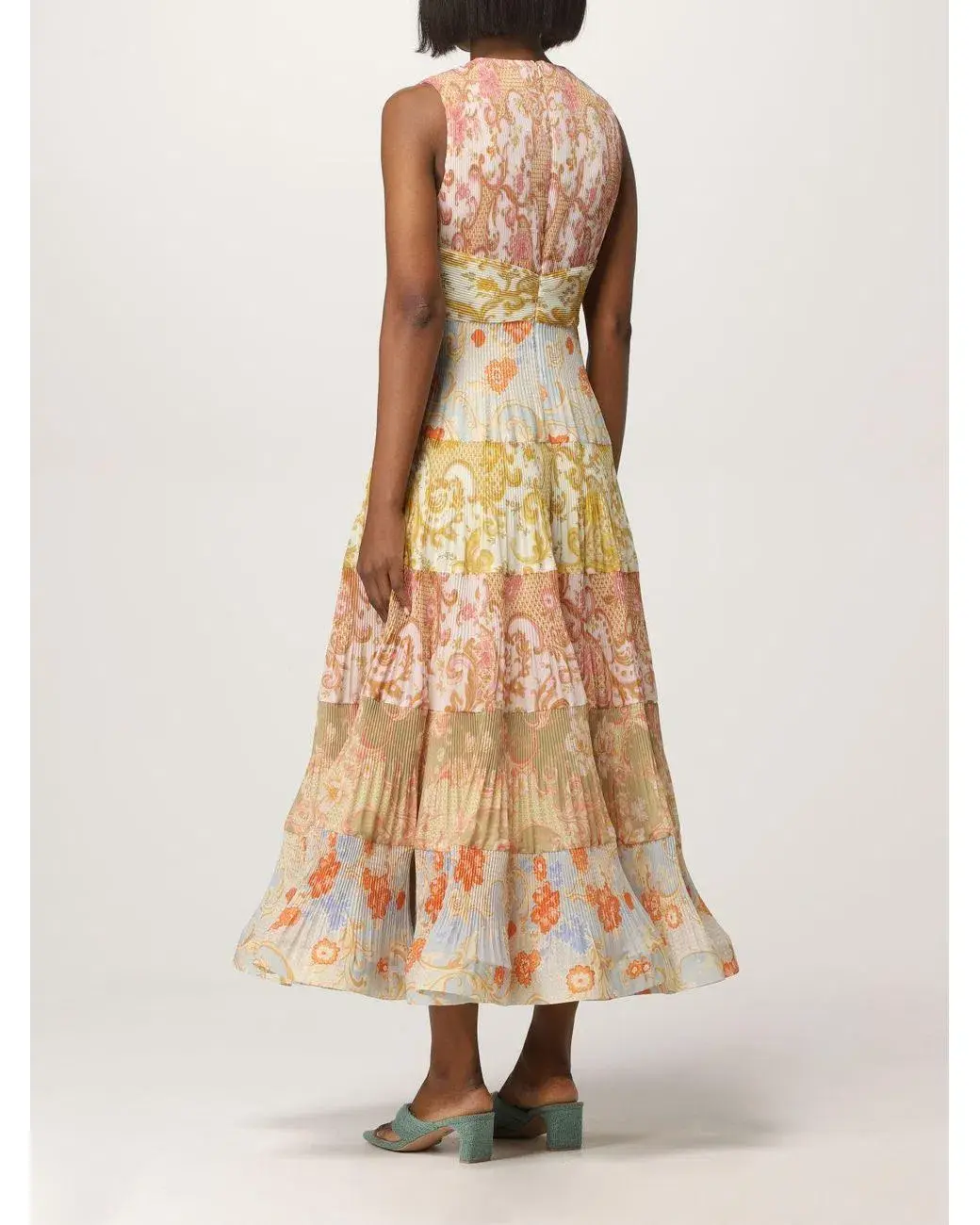 Zimmermann Postcard Pleated Midi Dress Spliced Size 0 / AUS 8 for rent on The Volte - main image