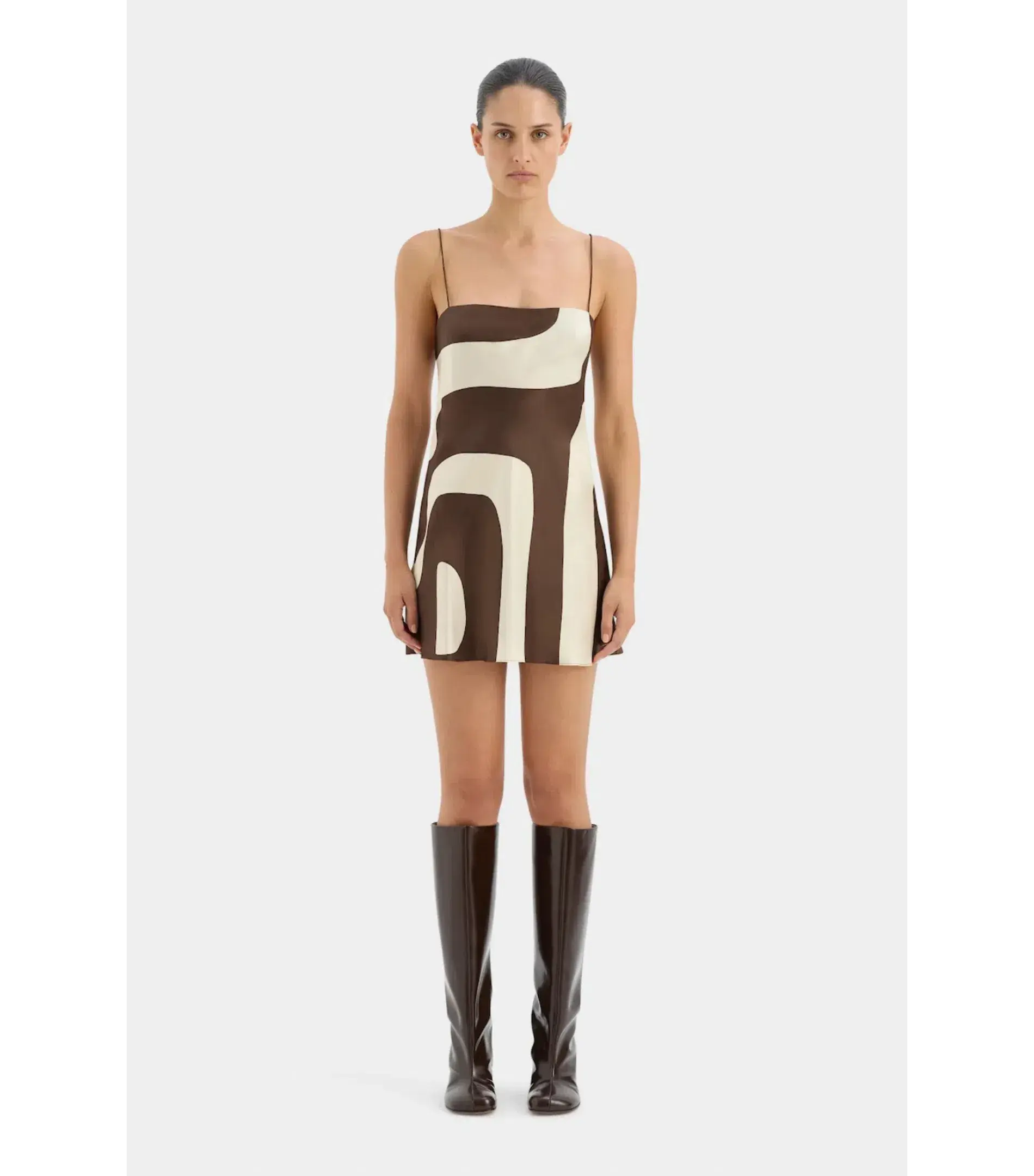 Sir The Label Freddie Slip Mini Dress in Poster Print Size 0 / AU 6 - Image 1
