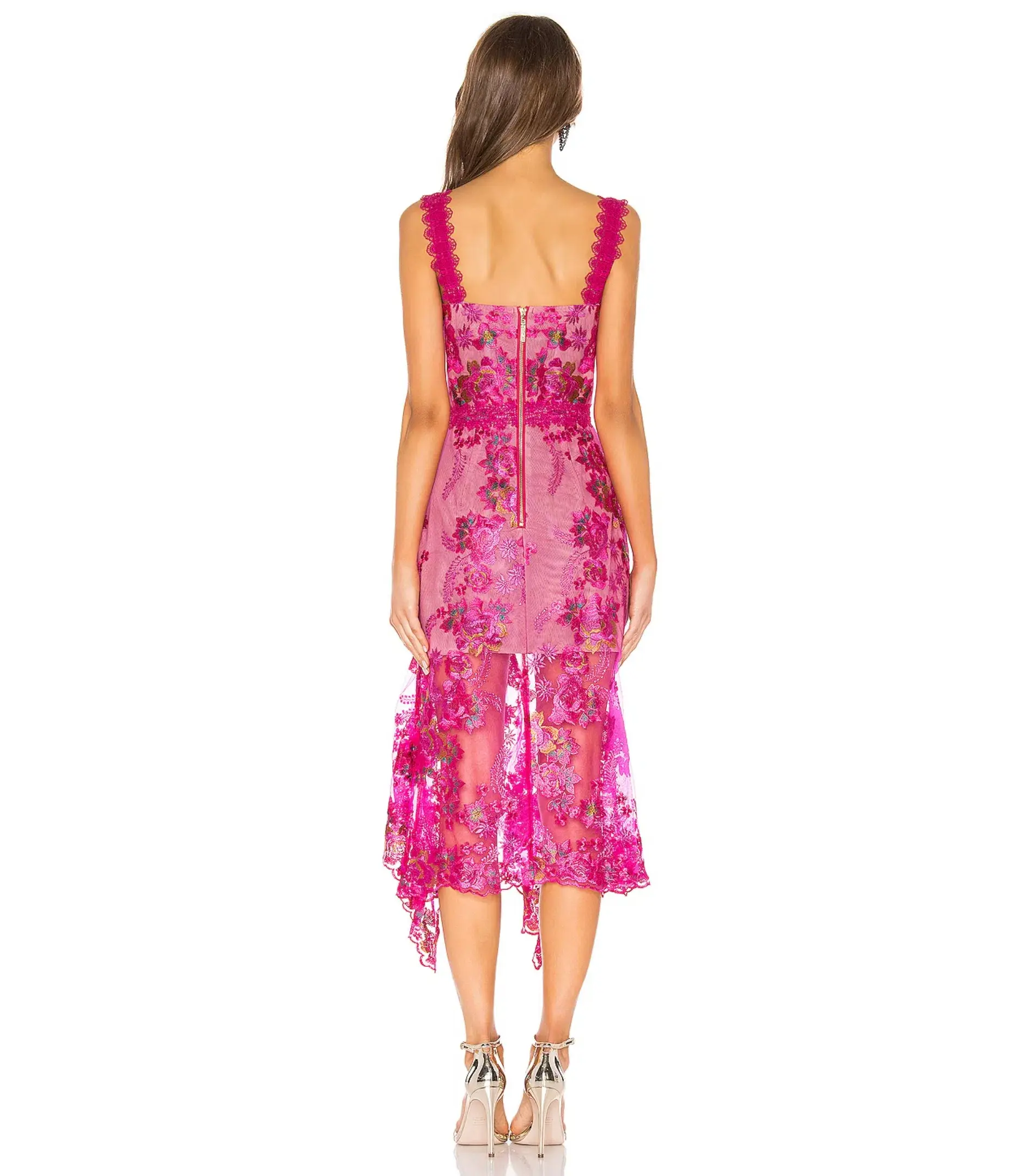 Bronx & Banco Eva Midi Dress in Fuschia Pink Size AU 10 - Image 3