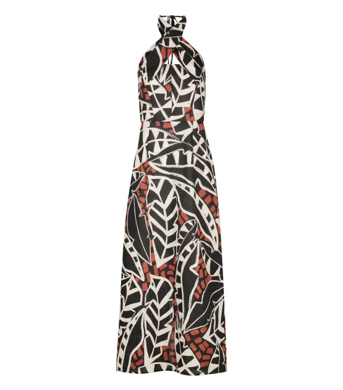 Morrison Malia Linen Halter Dress Print Size AU 12 - Image 5