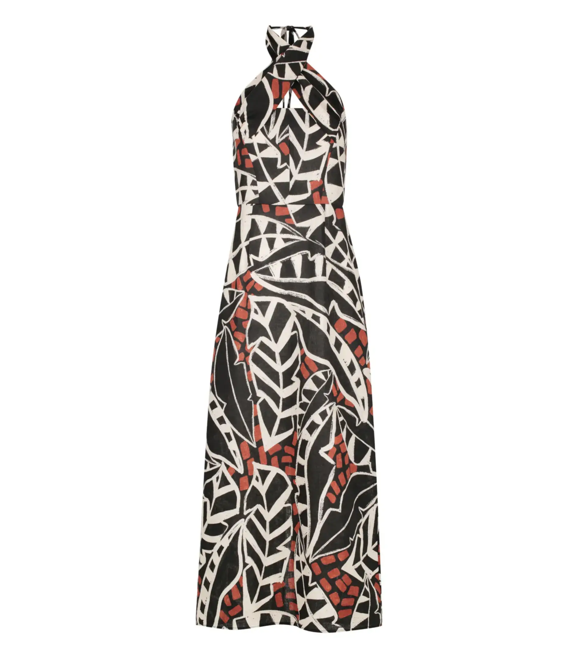 Morrison Malia Linen Halter Dress Print Size AU 12 - Image 5