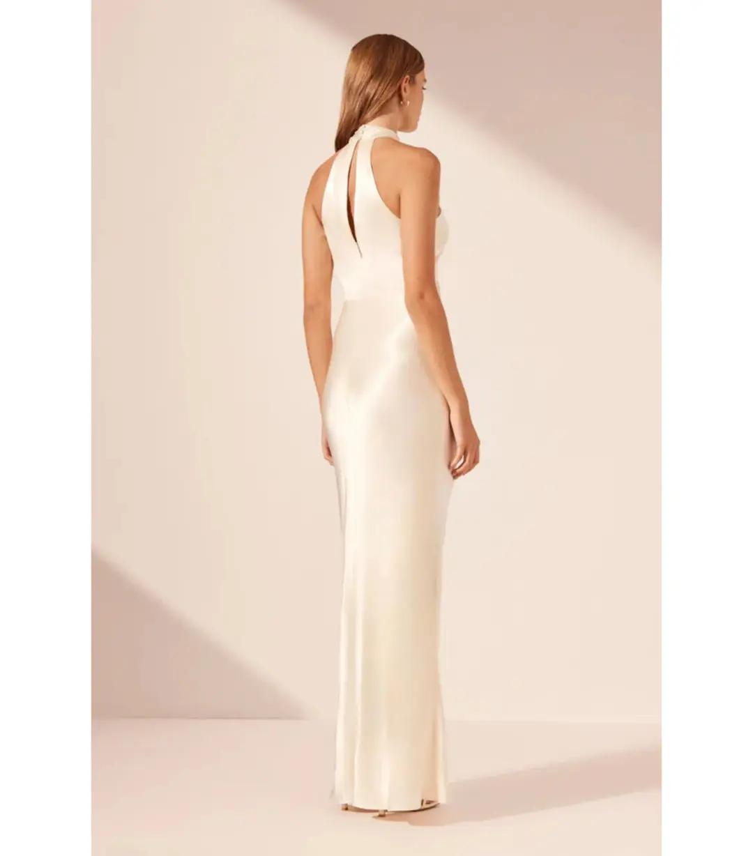 Shona Joy La Lune High Neck Twist Maxi Dress Cream Size AU 10 for rent on The Volte - main image