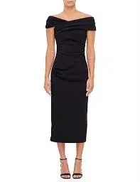 MISHA Brielle Off-Shoulder Midi Dress Black Size 12 - Image 2