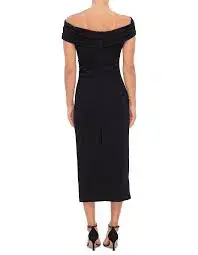 MISHA Brielle Off-Shoulder Midi Dress Black Size 12 for rent on The Volte - main image