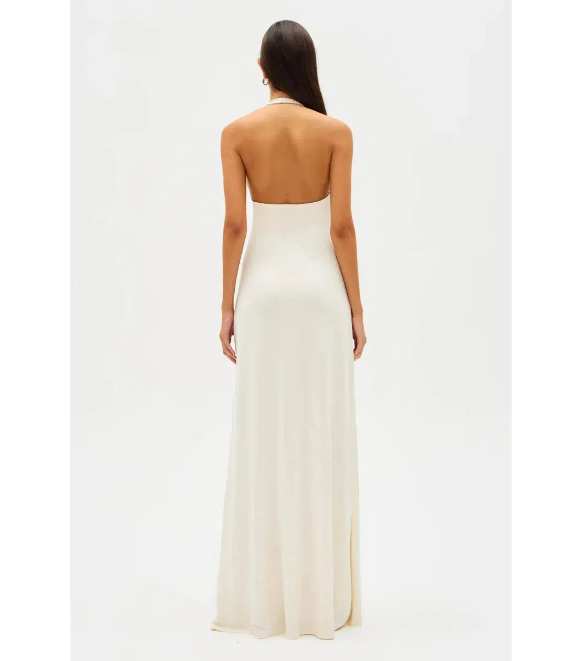 Misha Jennifer Cupro Maxi Dress Ivory Size 8/S - Image 2