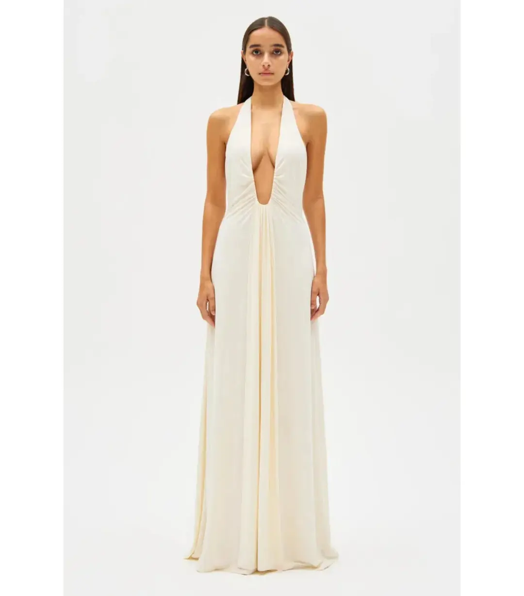 Misha Jennifer Cupro Maxi Dress Ivory Size 8/S for rent on The Volte - main image