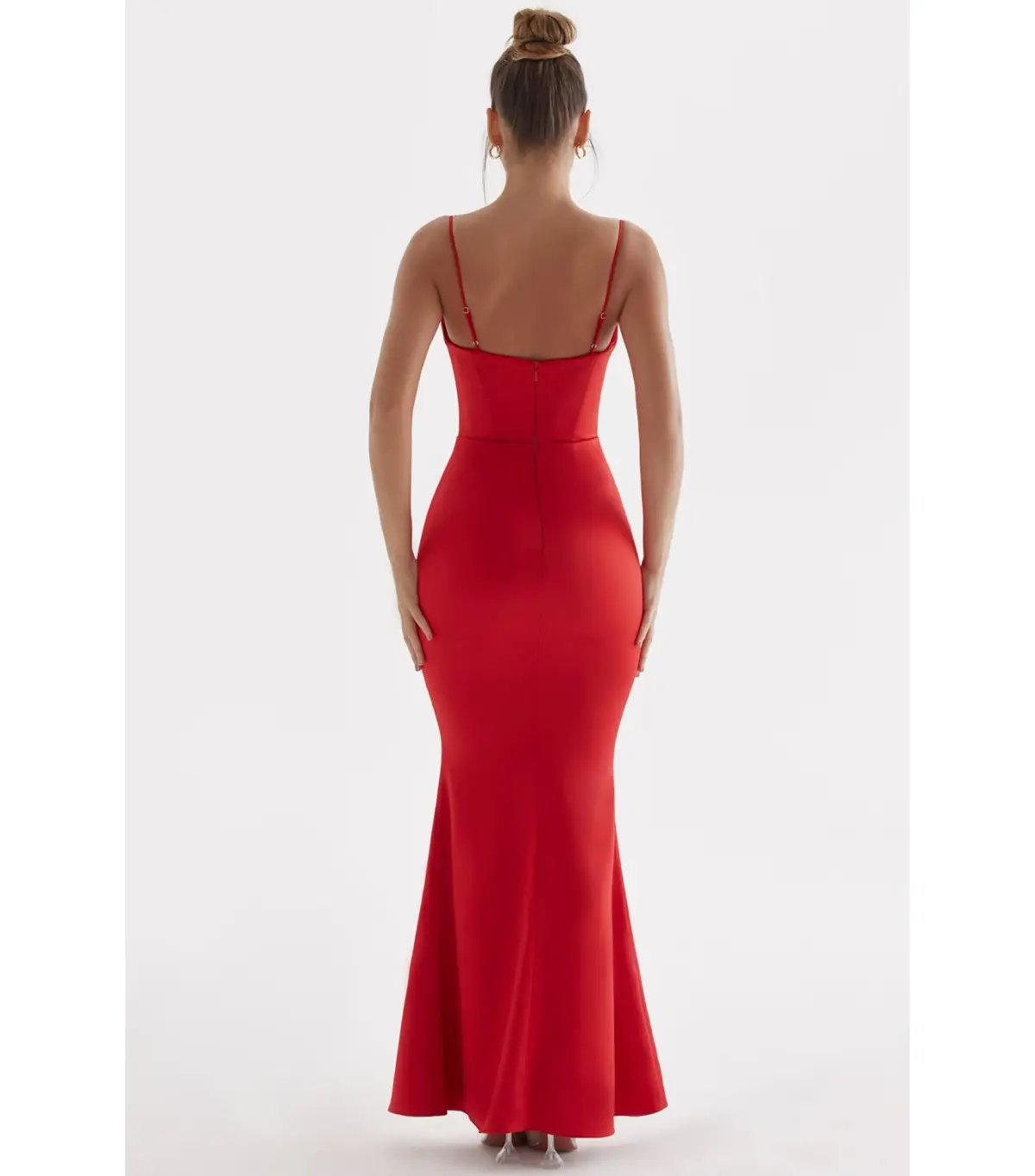 House of CB Olivette Satin Corset Maxi Dress Red Rose Size AU 8 - Image 5