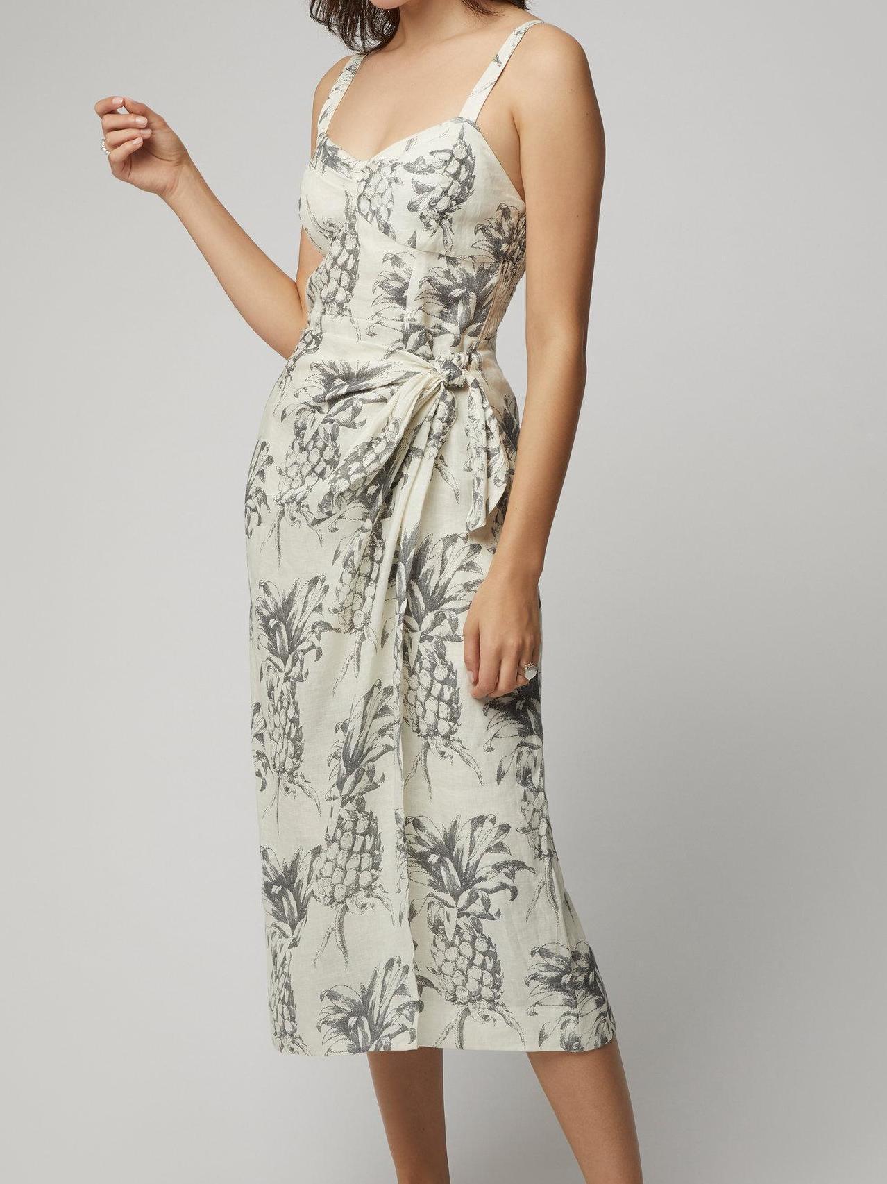 Zimmermann Wayfarer Printed Linen Wrap Dress in White Print Size 3 - Image 2