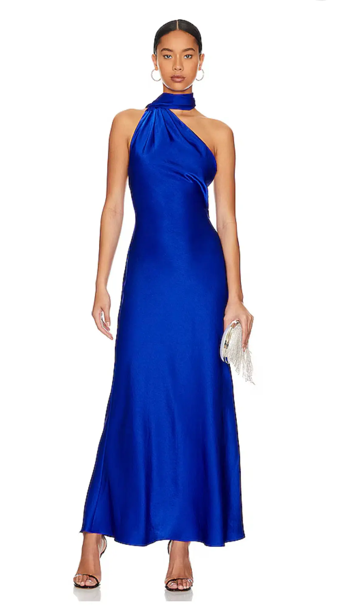 Misha Alastair Satin Gown Maxi Blue Size 8 - Image 1