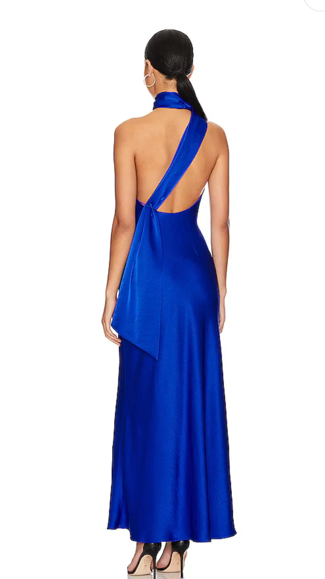 Misha Alastair Satin Gown Maxi Blue Size 8 - Image 4