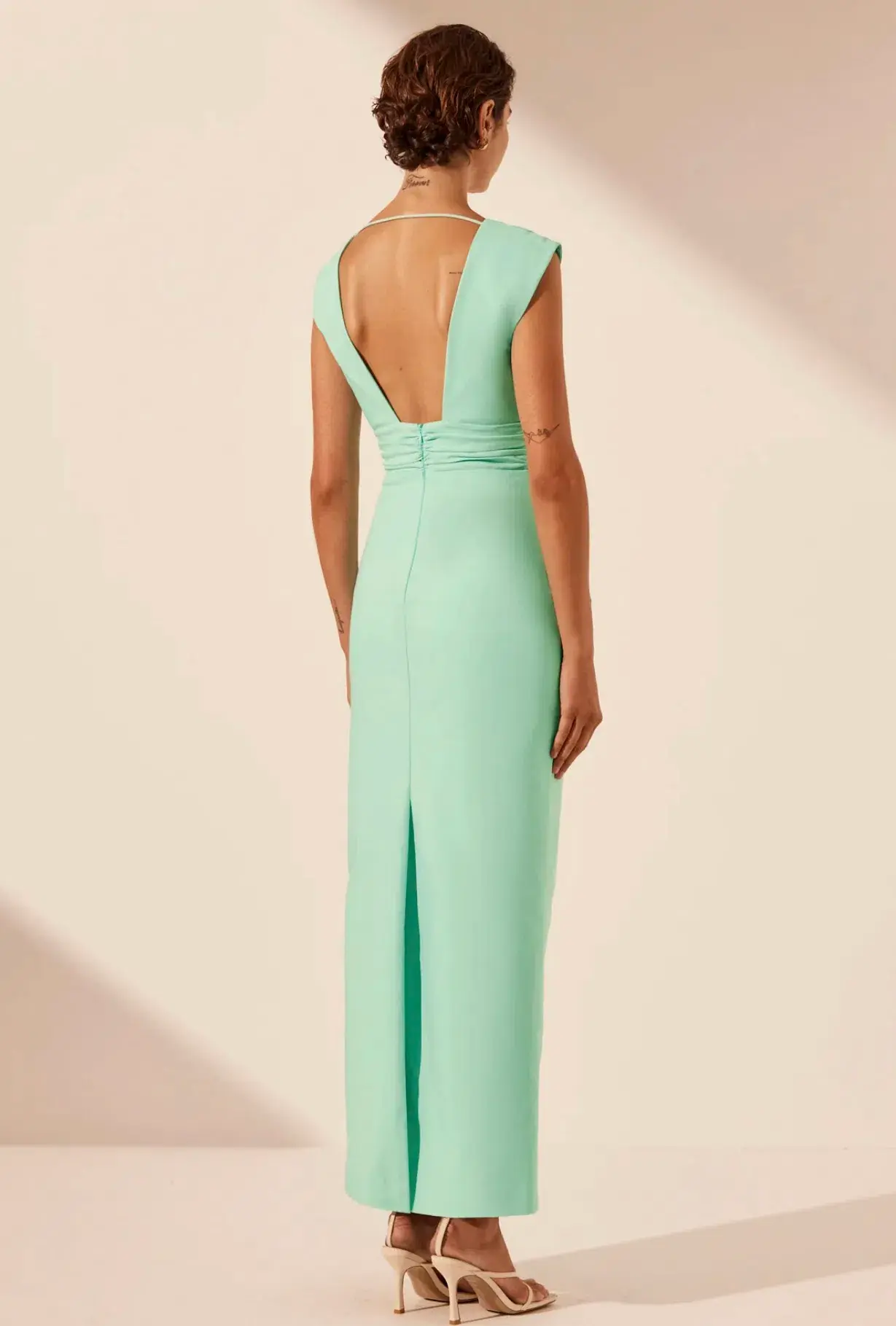 Shona Joy Lani Maxi Dress Aqua Size 8 - Image 4