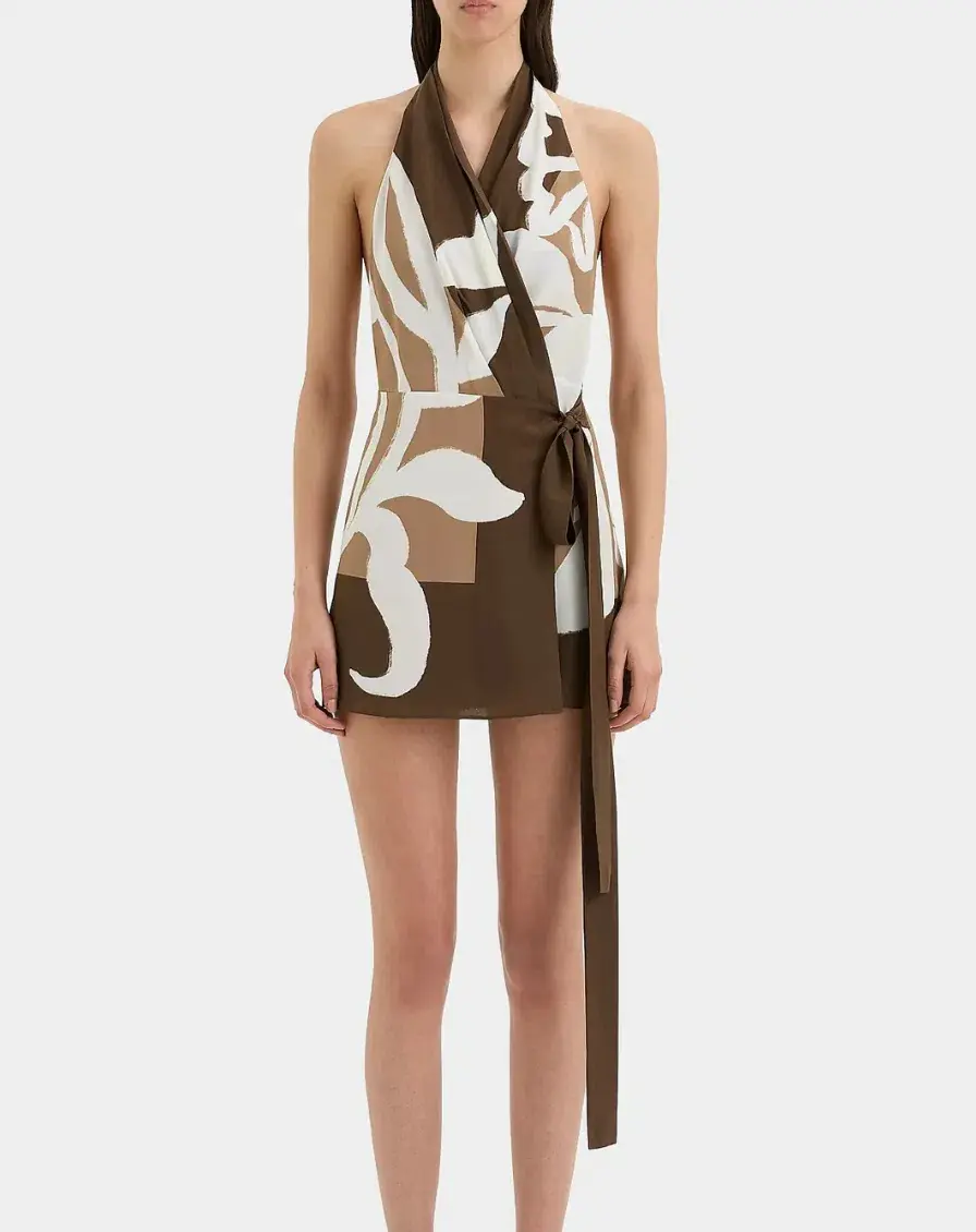 Exclusive SIR Portia Wrap Halter Mini Dress - Size 1 - Image 7