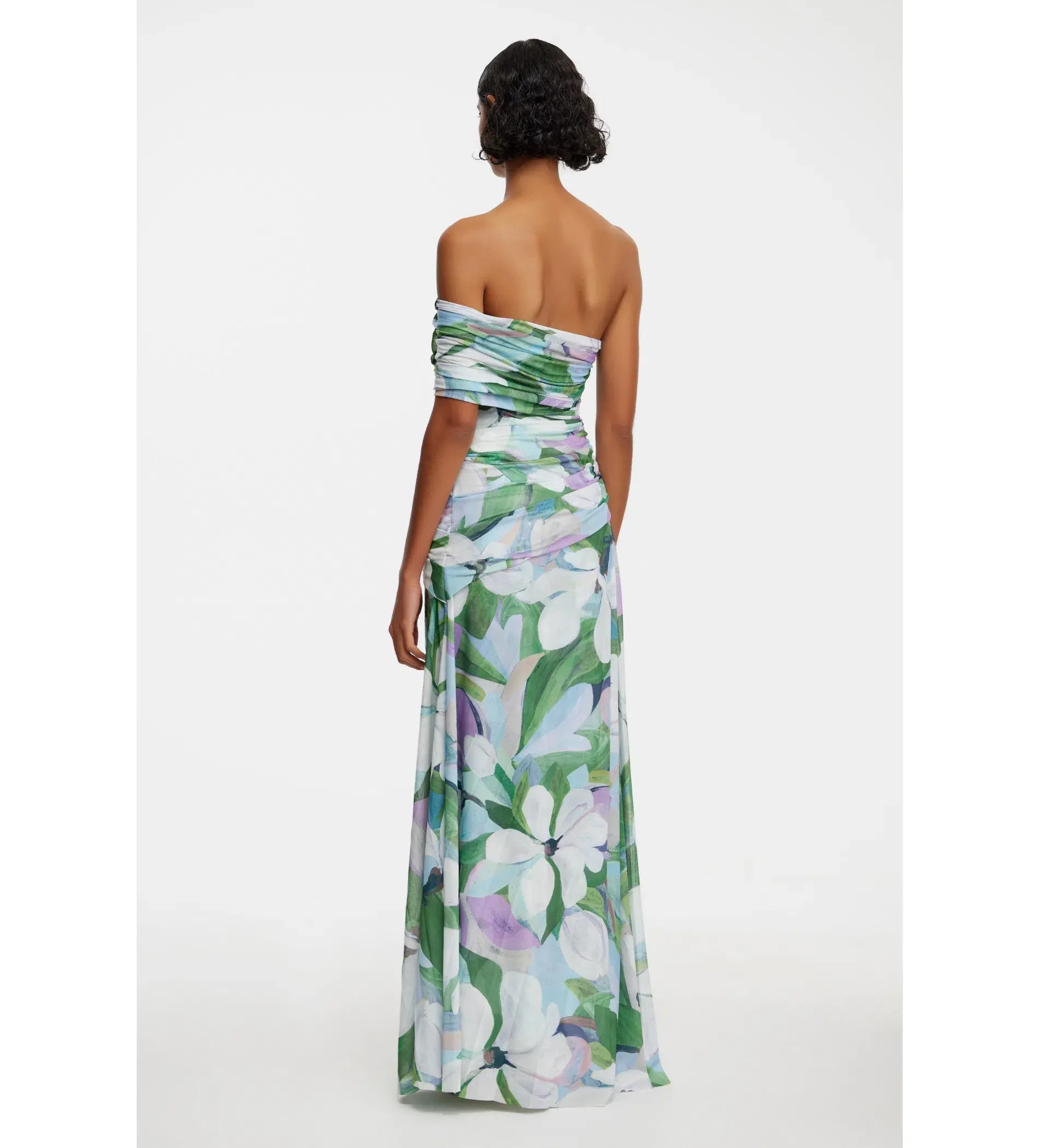 Acler Richdore Off Shoulder Maxi Dress Green Print Size Au 10 - Image 2