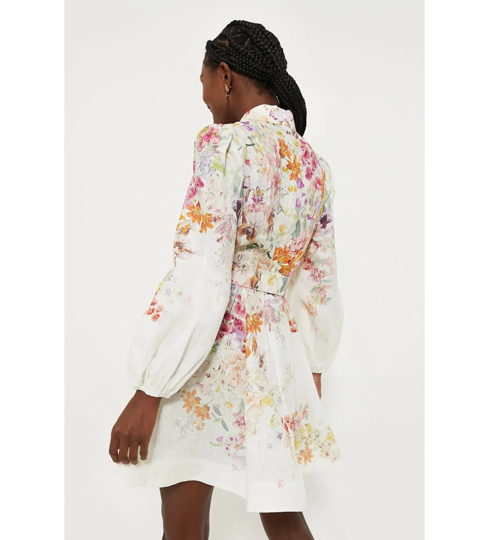 Zimmermann The Natura Buttoned Mini Dress in Kaleidoscope Garden SIze 0/Au 6  - Image 2
