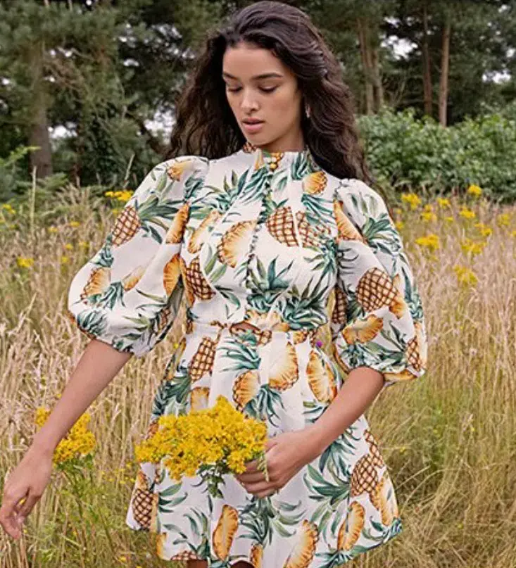 Sheike Pina Colada Mini Dress Print Size 6 - Image 2