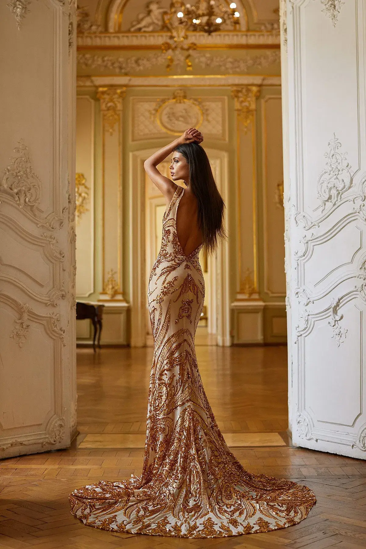 A&N Luxe Label by Alamour Maurita  Dress Rose Gold Sequin Size 10 - Image 2