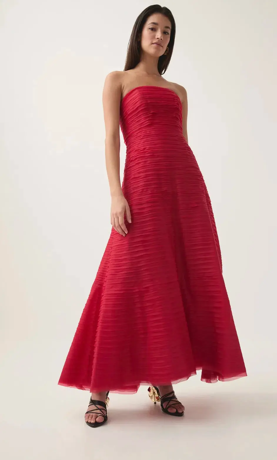 AJE Soundscape Dress in Red Size 8 for rent on The Volte - main image