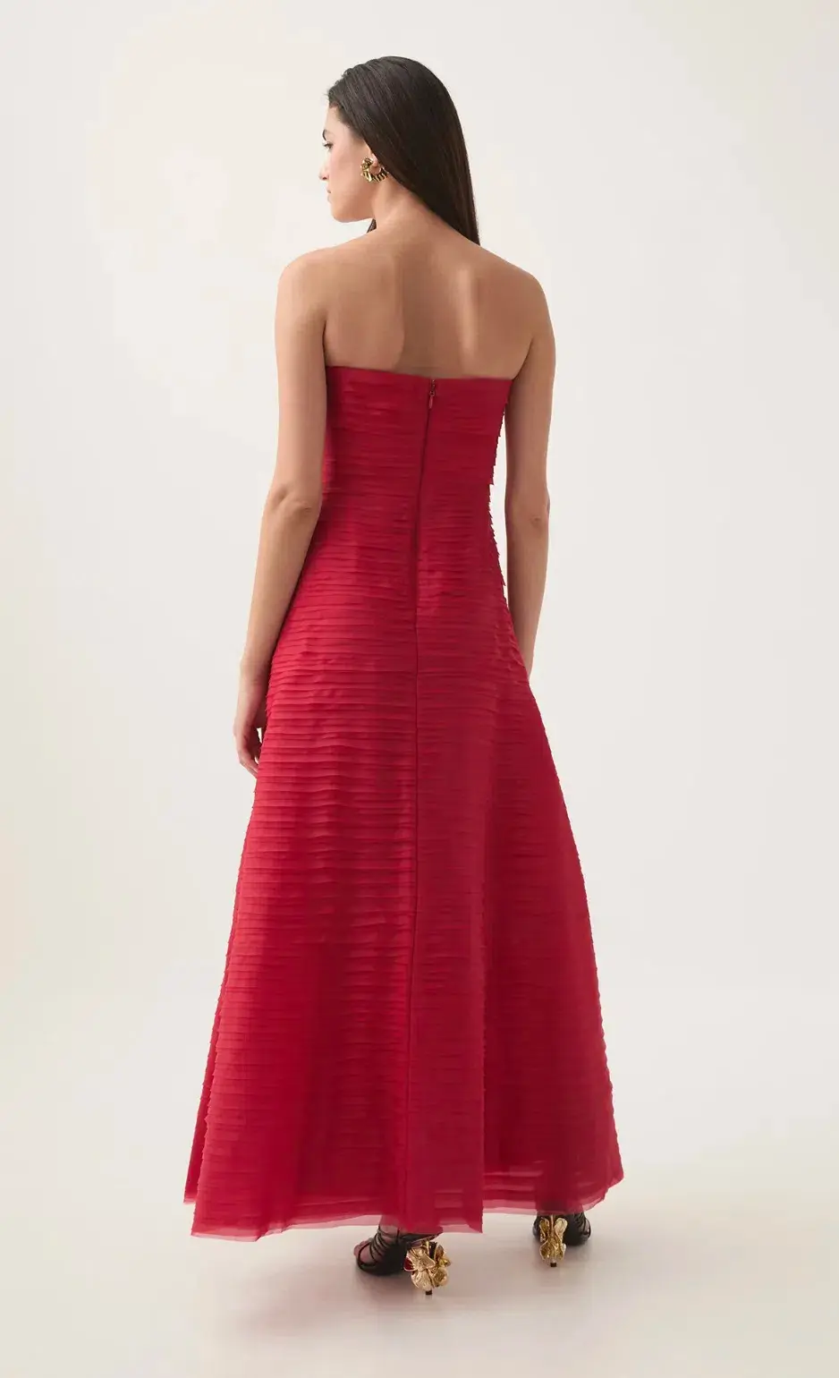 AJE Soundscape Dress in Red Size 8 for rent on The Volte - main image