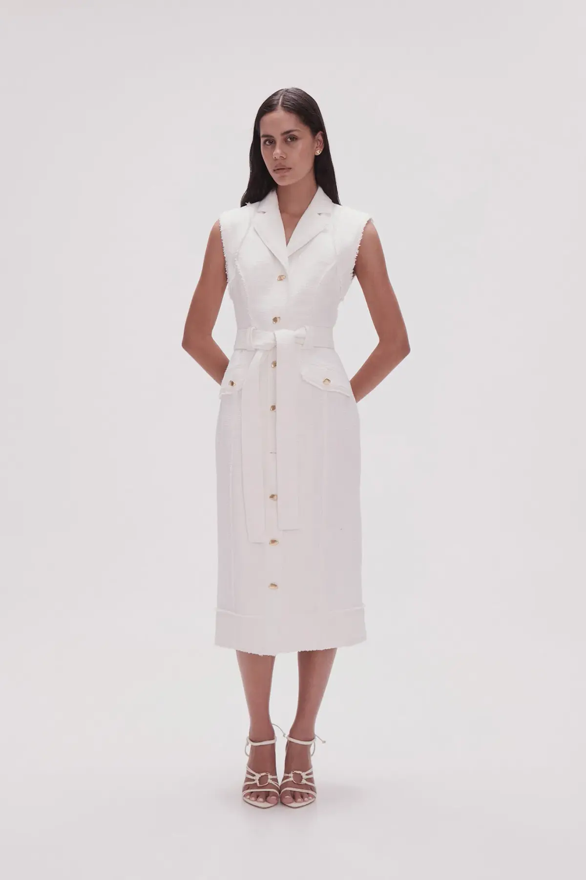 Aje Isabel Utility Midi Dress Ivory Size 8 - Image 2