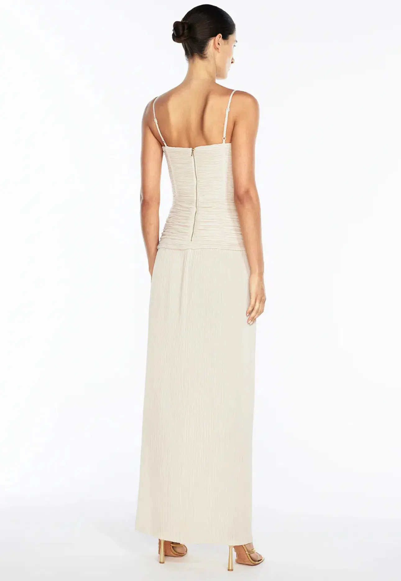 Manning Cartell Double Time Pleat Dress in Nougat Size 6 - Image 4