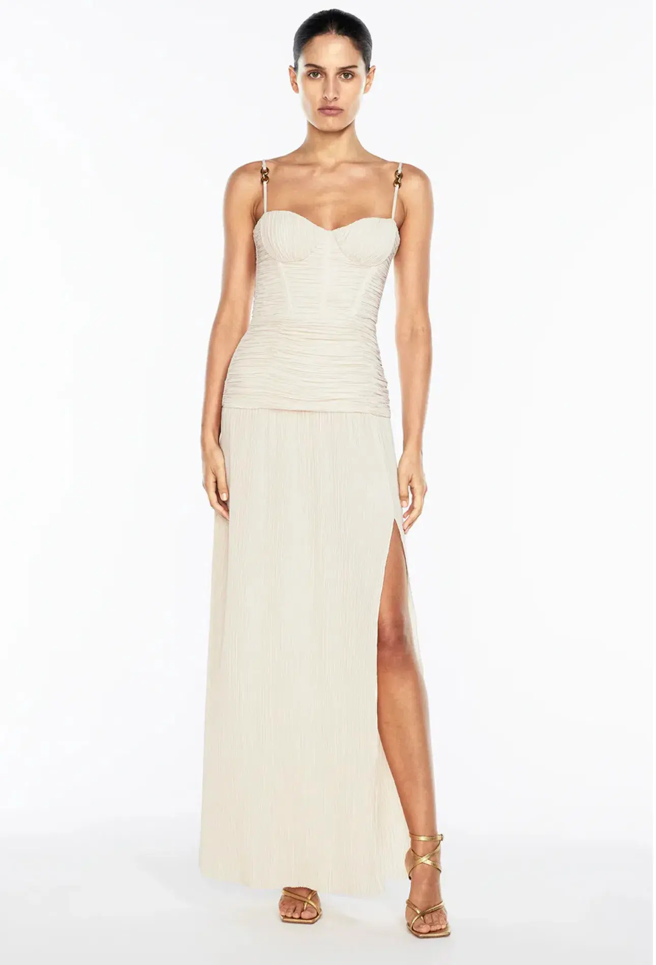 Manning Cartell Double Time Pleat Dress in Nougat Size 6 - Image 1