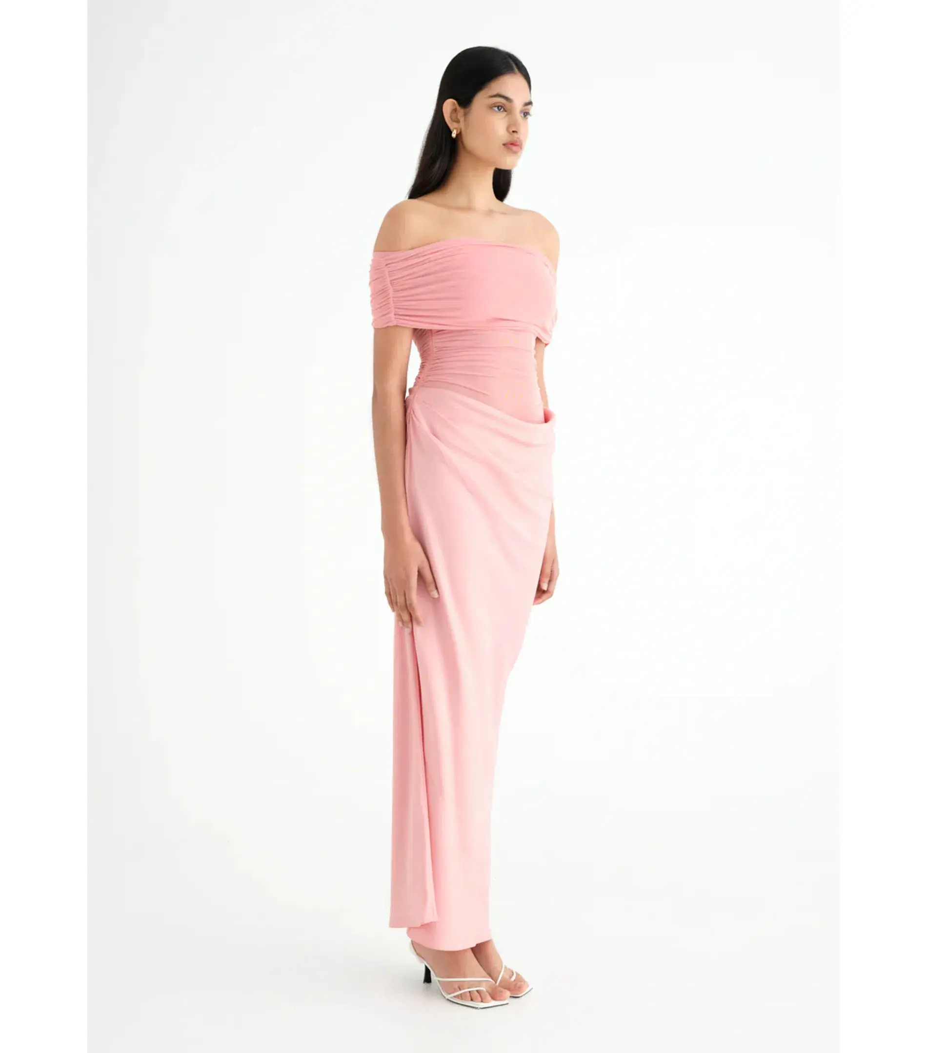 Benni Yasmin Off-Shoulder Maxi Dress Candy Floss Size AU 6 - Image 2