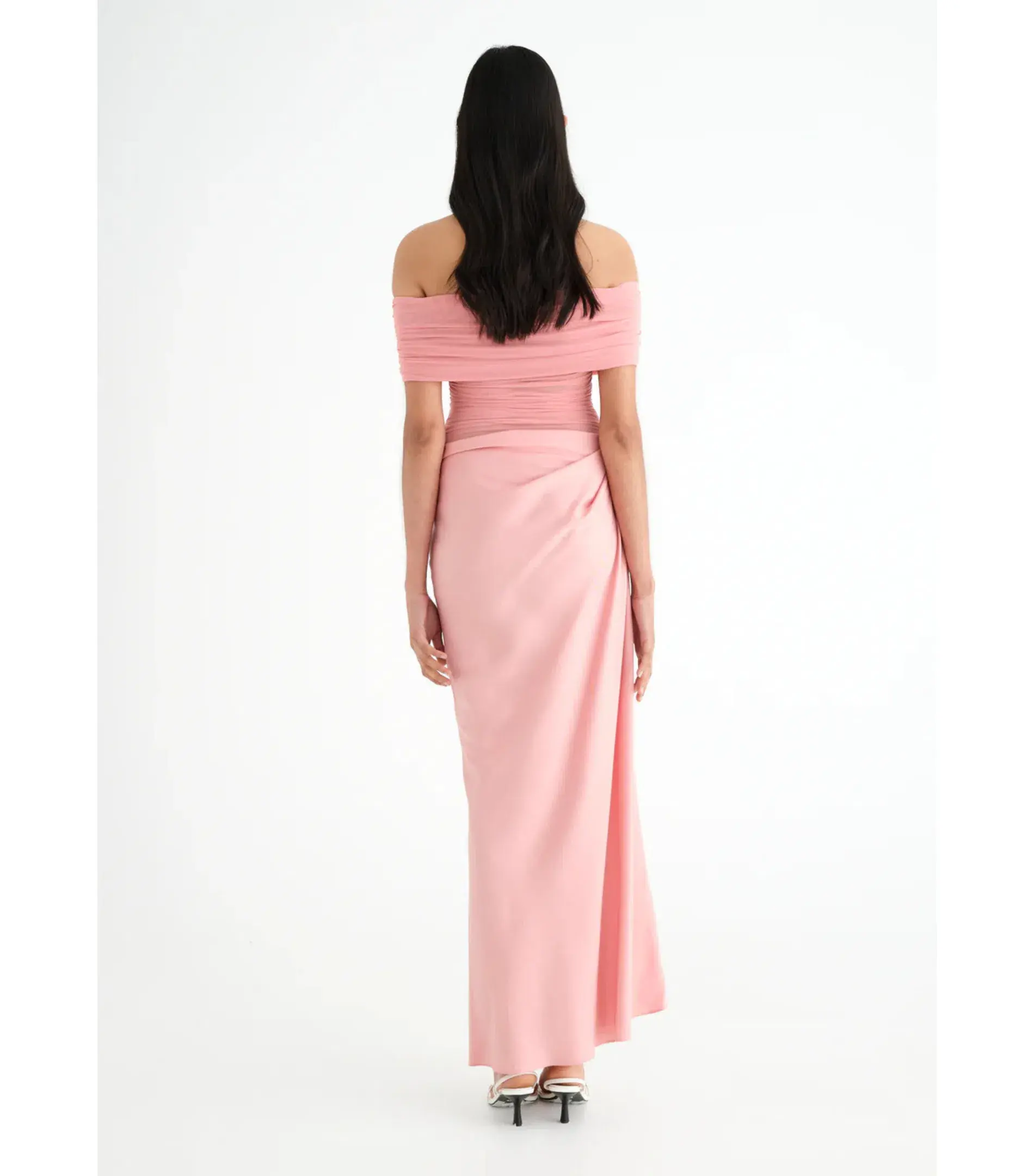 Benni Yasmin Off-Shoulder Maxi Dress Candy Floss Size AU 6 - Image 3