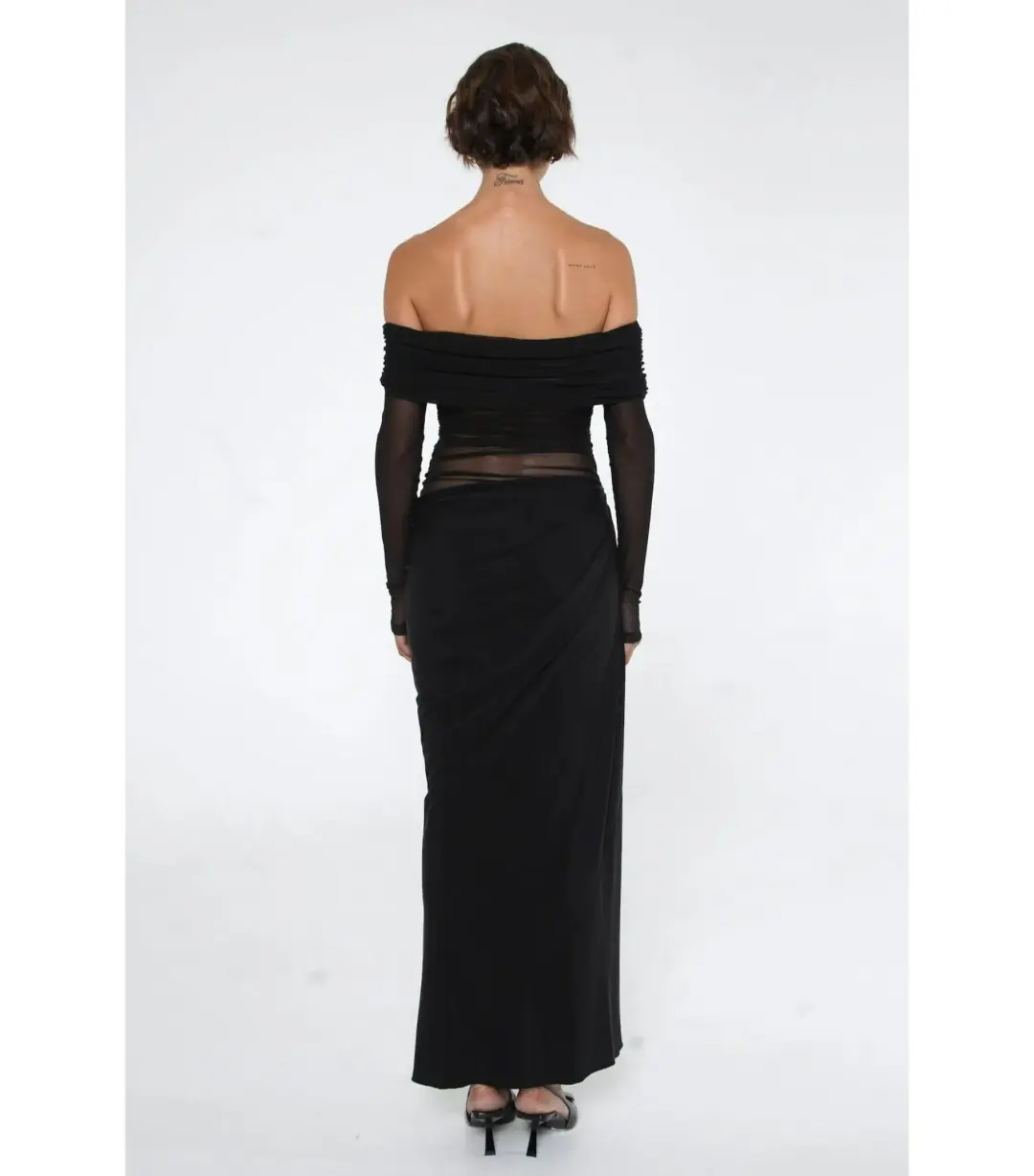Benni Yasmin Off-Shoulder Maxi Dress Black Size AU 10 for rent on The Volte - main image