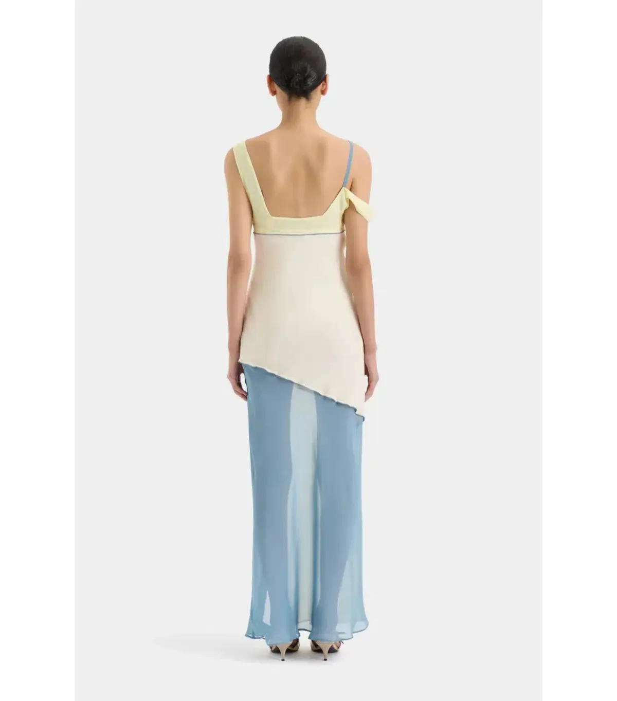 Sir The Label Thames Splice Midi Dress in Ecru Multi Size 0 / AU 6 - Image 3