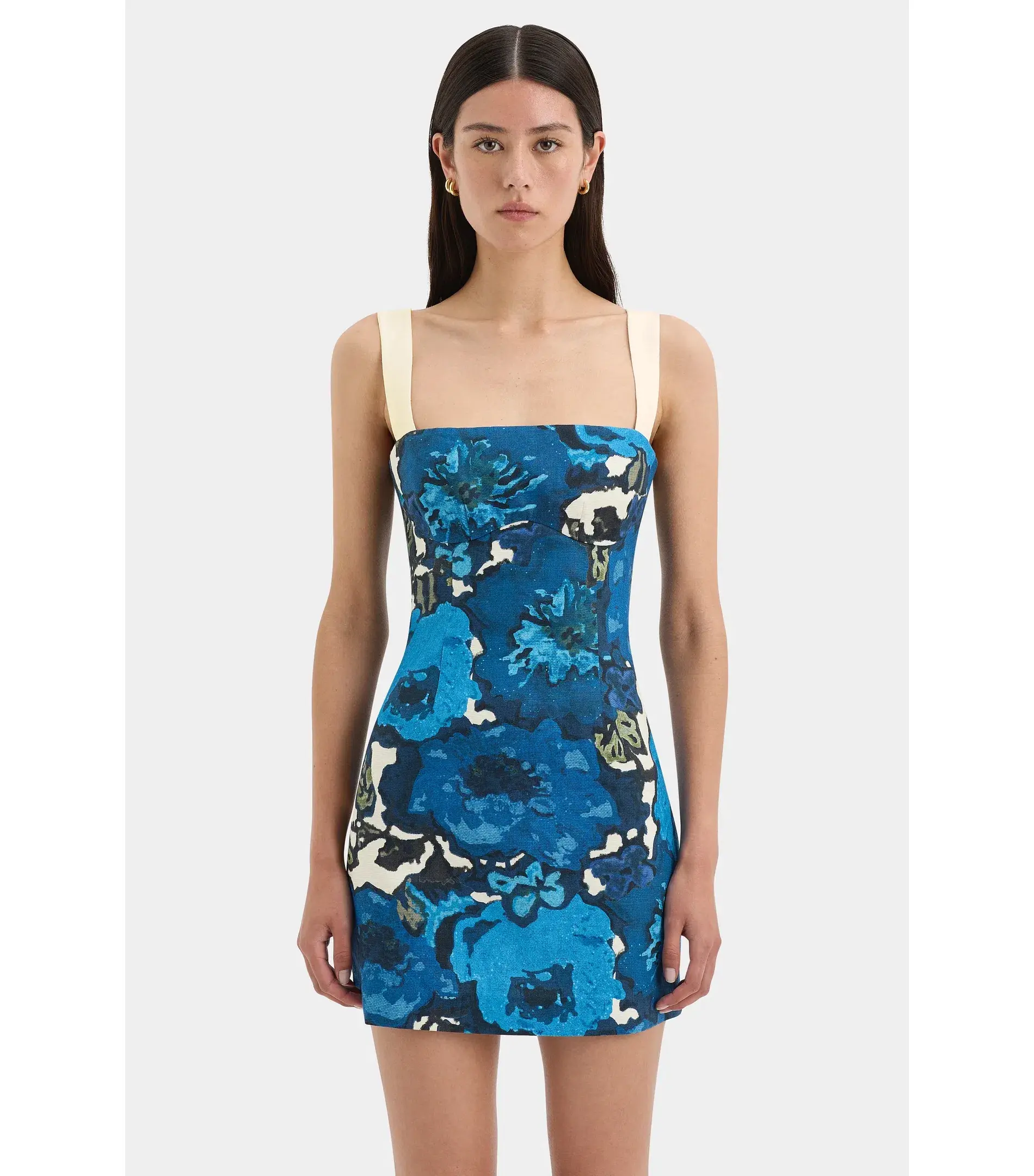 Sir Camellia Mini Dress Blue Floral Size 3 - Image 2