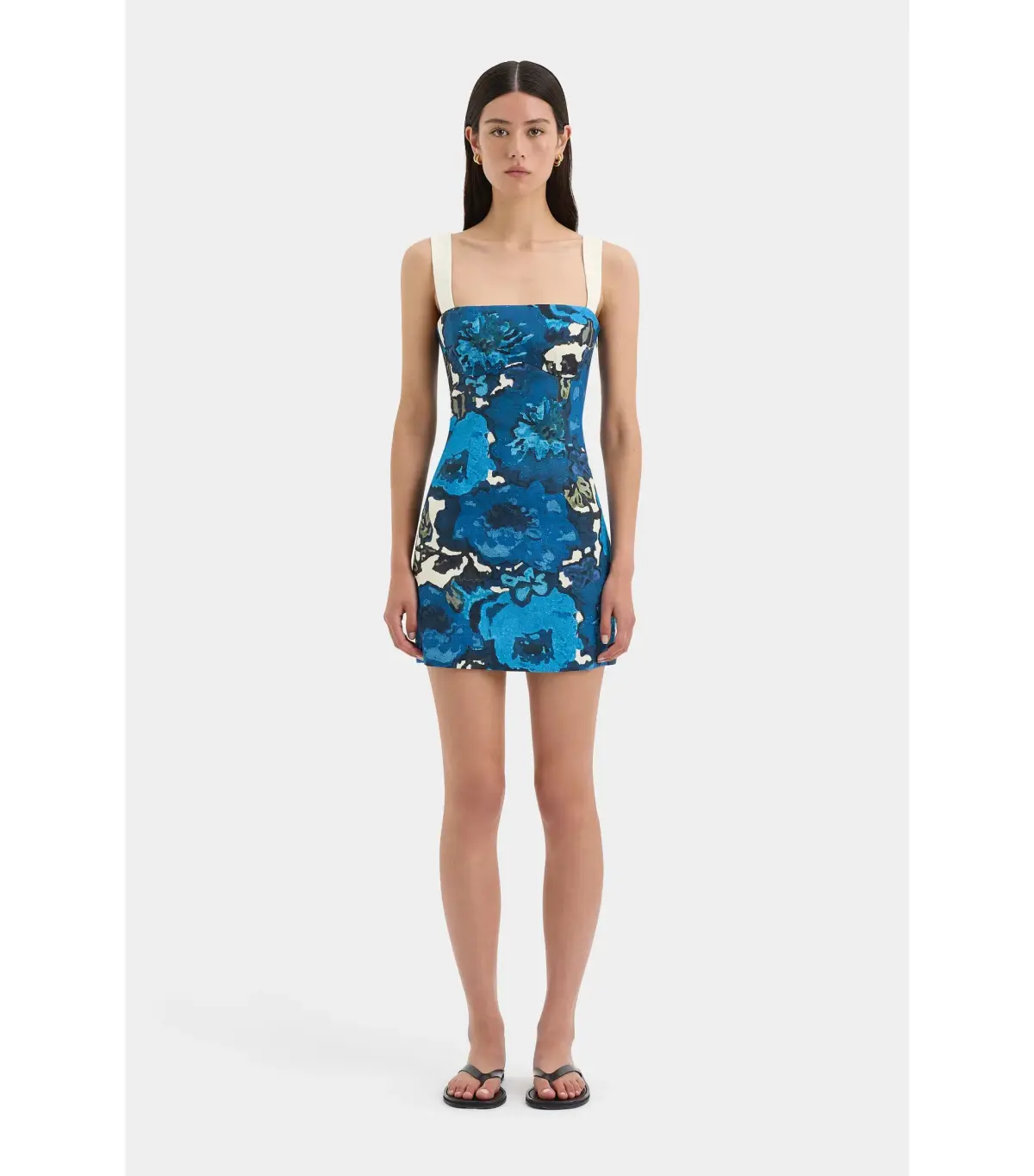 Sir Camellia Mini Dress Blue Floral Size 3 - Image 1